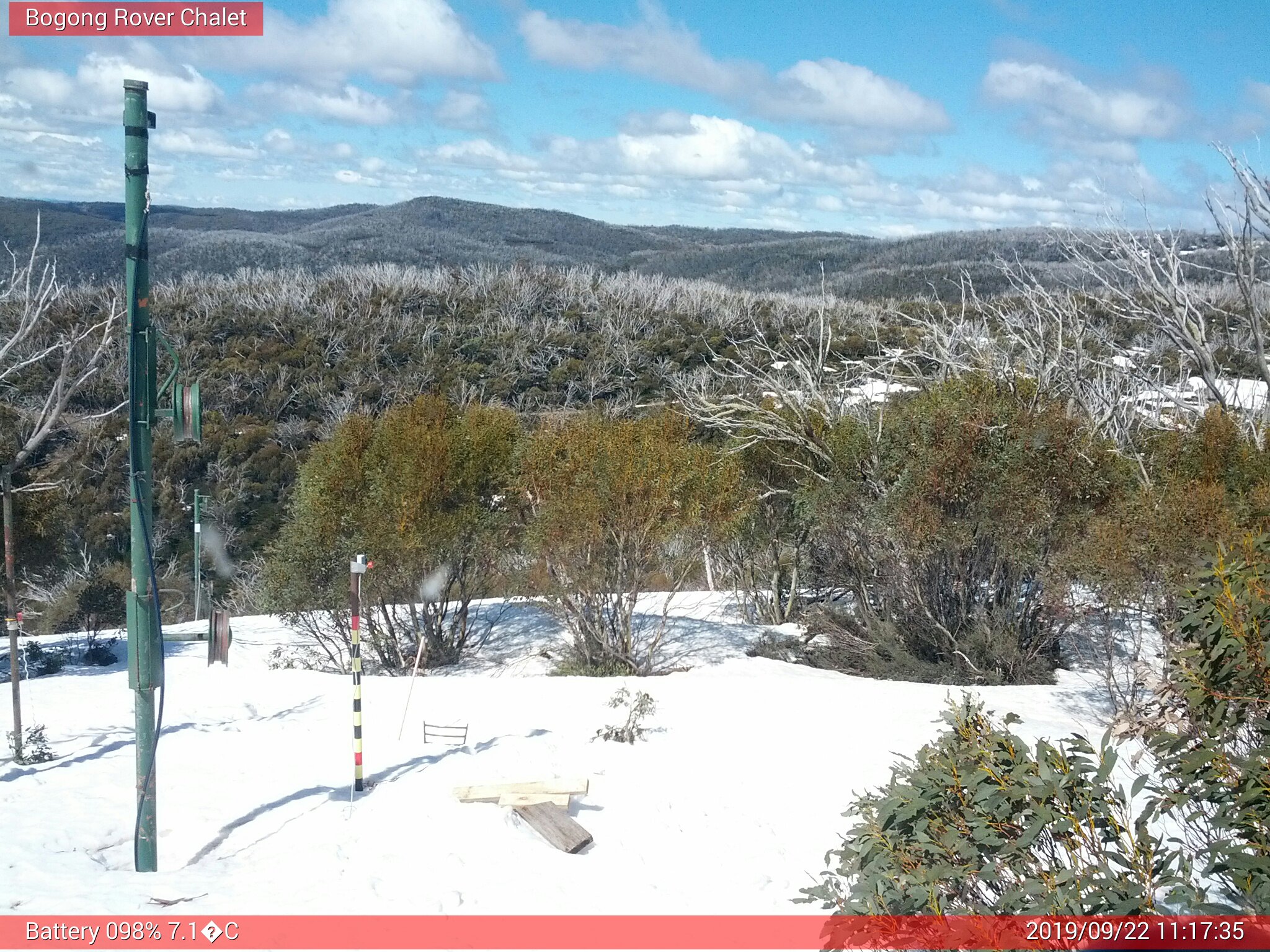 Bogong Web Cam 11:17am Sunday 22nd of September 2019