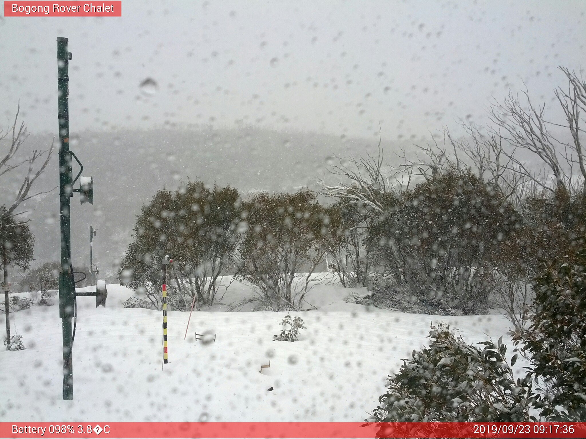 Bogong Web Cam 9:17am Monday 23rd of September 2019