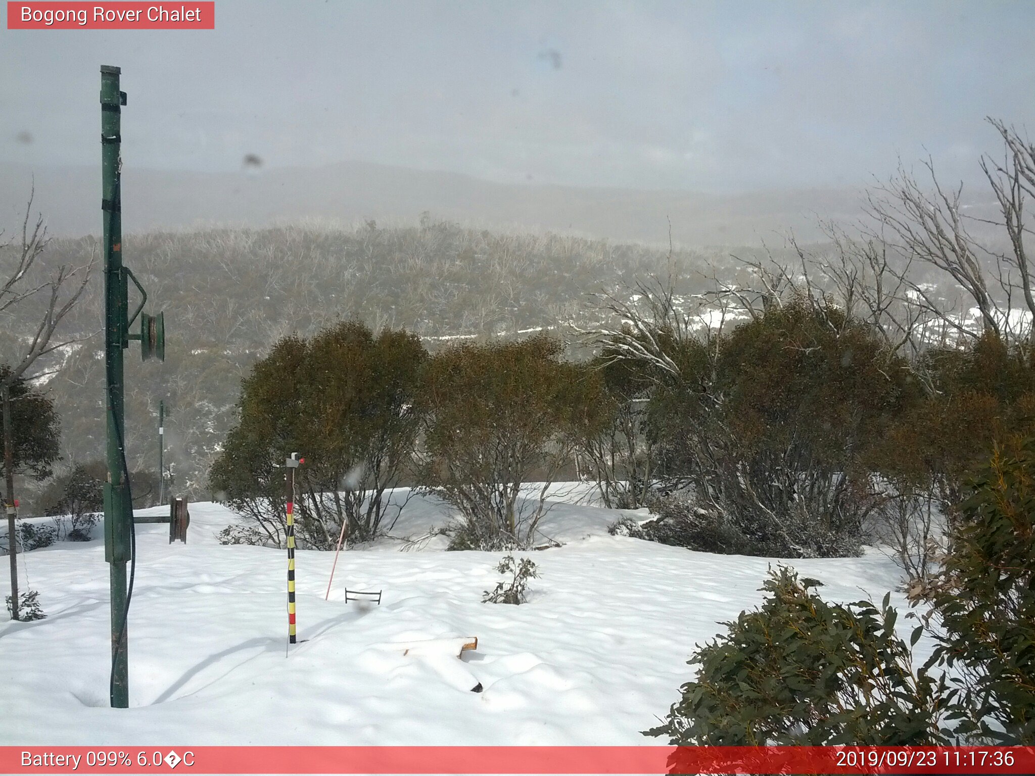 Bogong Web Cam 11:17am Monday 23rd of September 2019