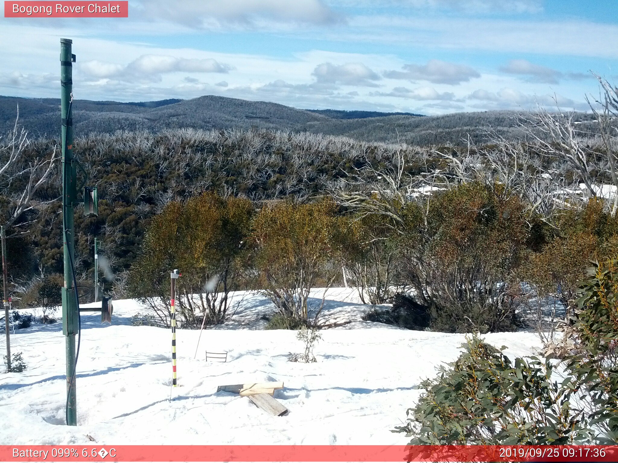 Bogong Web Cam 9:17am Wednesday 25th of September 2019