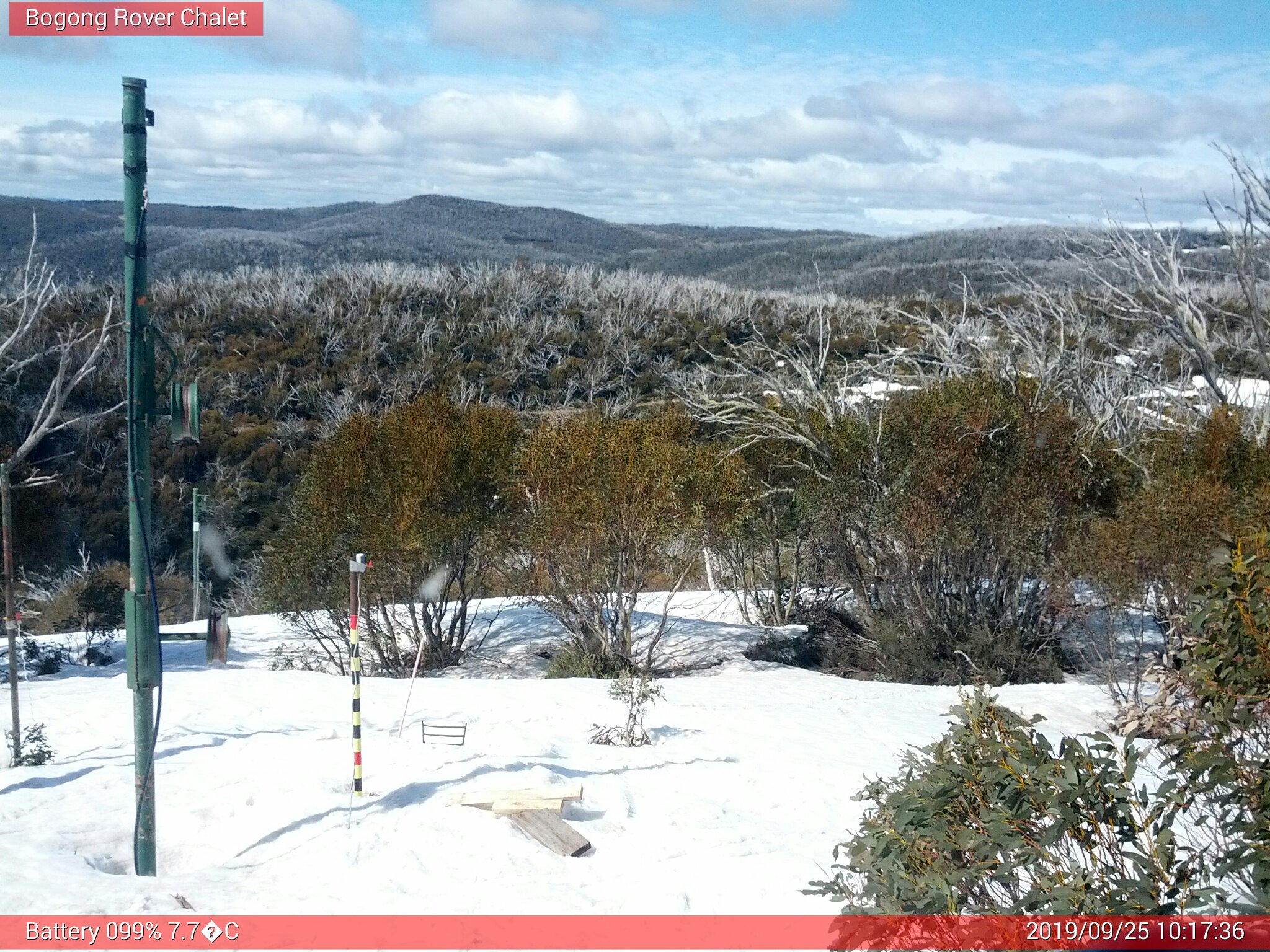 Bogong Web Cam 10:17am Wednesday 25th of September 2019