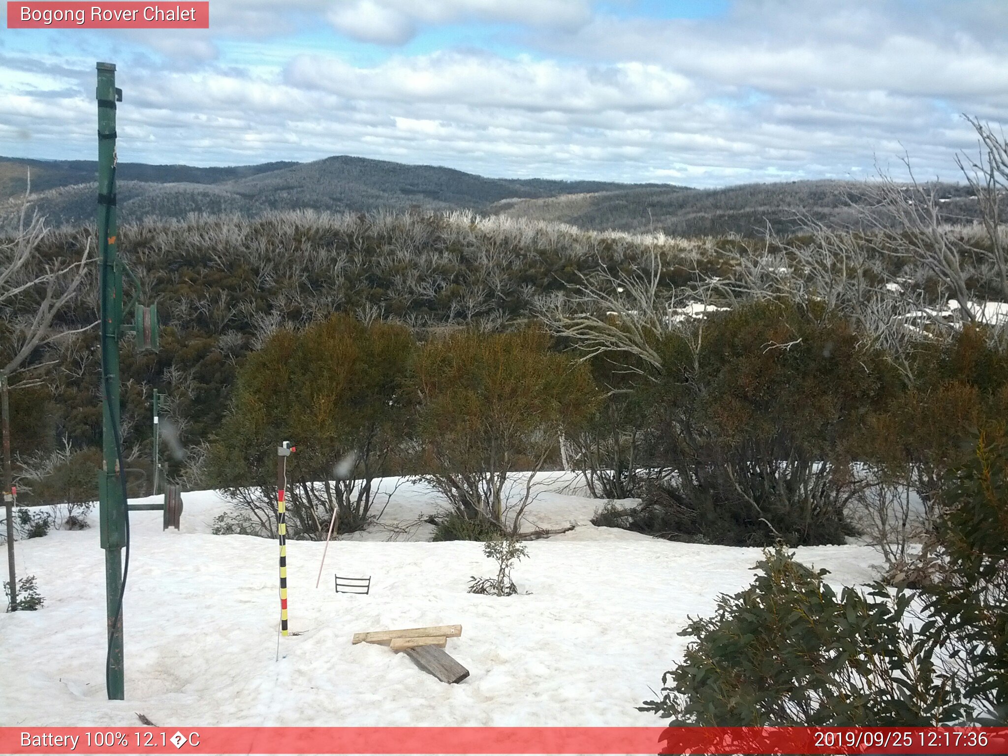 Bogong Web Cam 12:17pm Wednesday 25th of September 2019