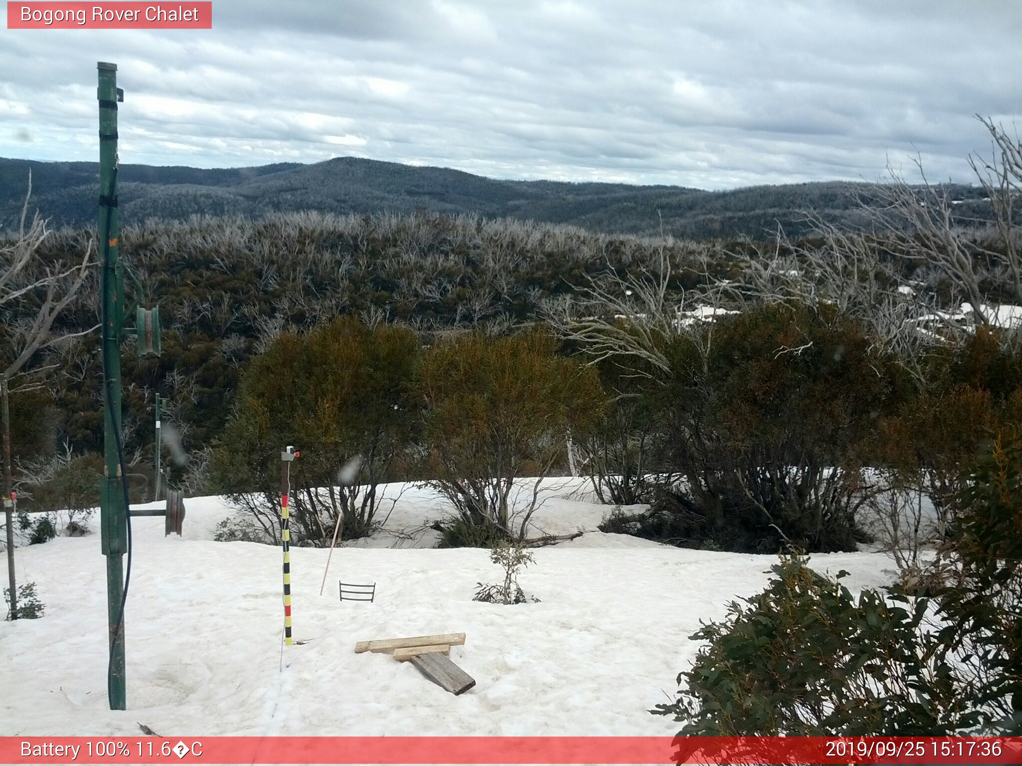 Bogong Web Cam 3:17pm Wednesday 25th of September 2019