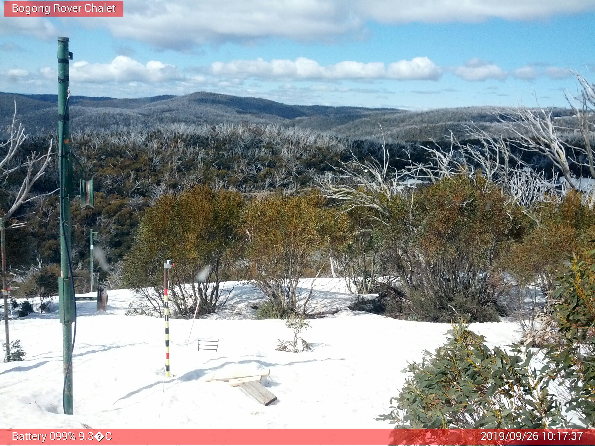 Bogong Web Cam 10:17am Thursday 26th of September 2019