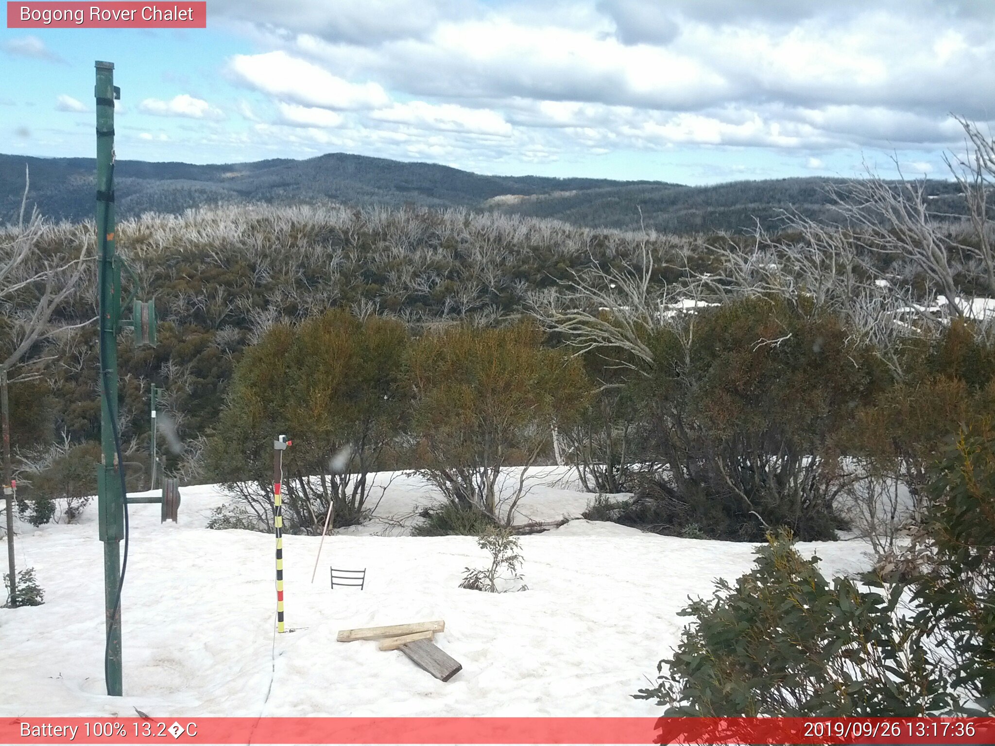 Bogong Web Cam 1:17pm Thursday 26th of September 2019