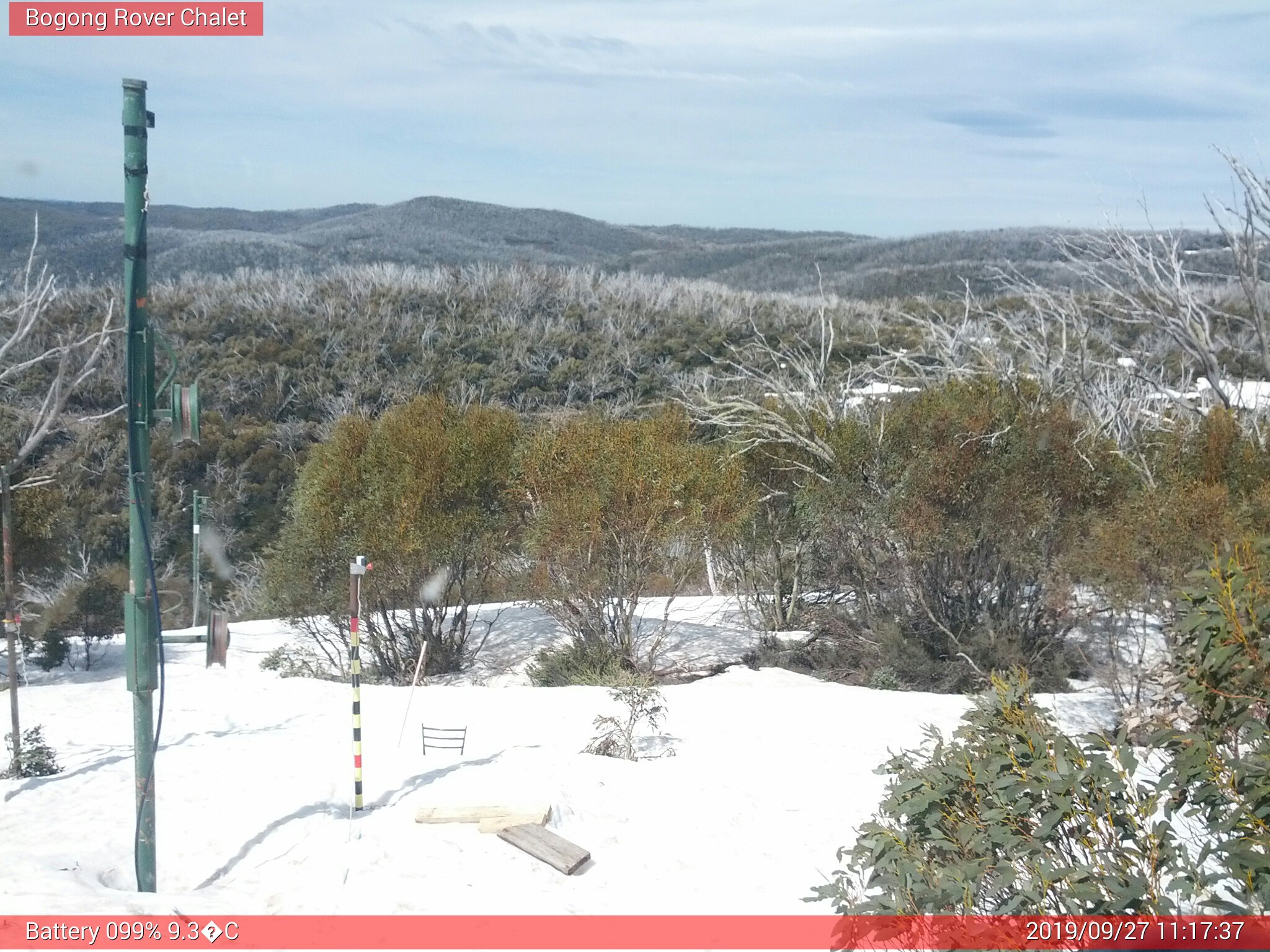 Bogong Web Cam 11:17am Friday 27th of September 2019