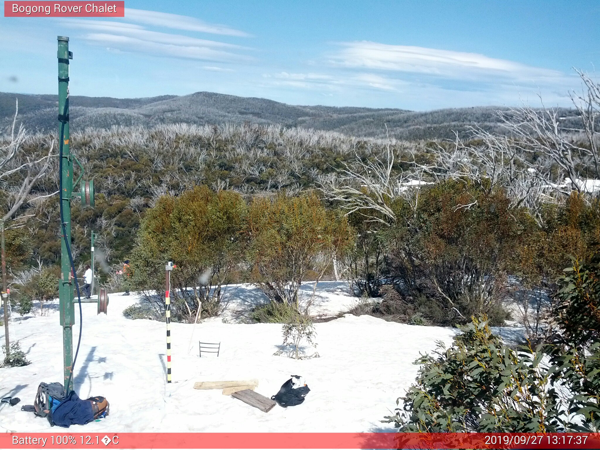 Bogong Web Cam 1:17pm Friday 27th of September 2019