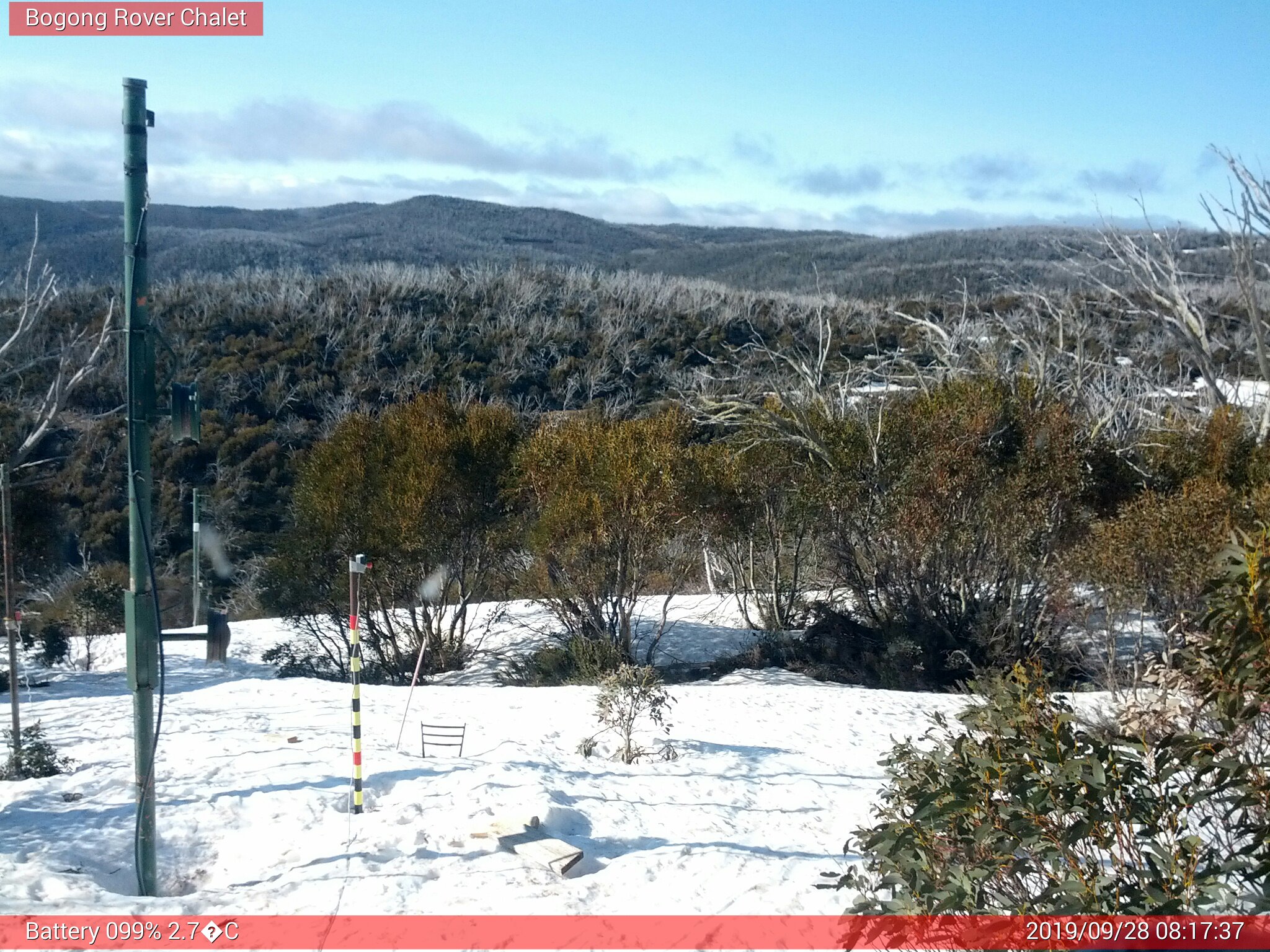 Bogong Web Cam 8:17am Saturday 28th of September 2019