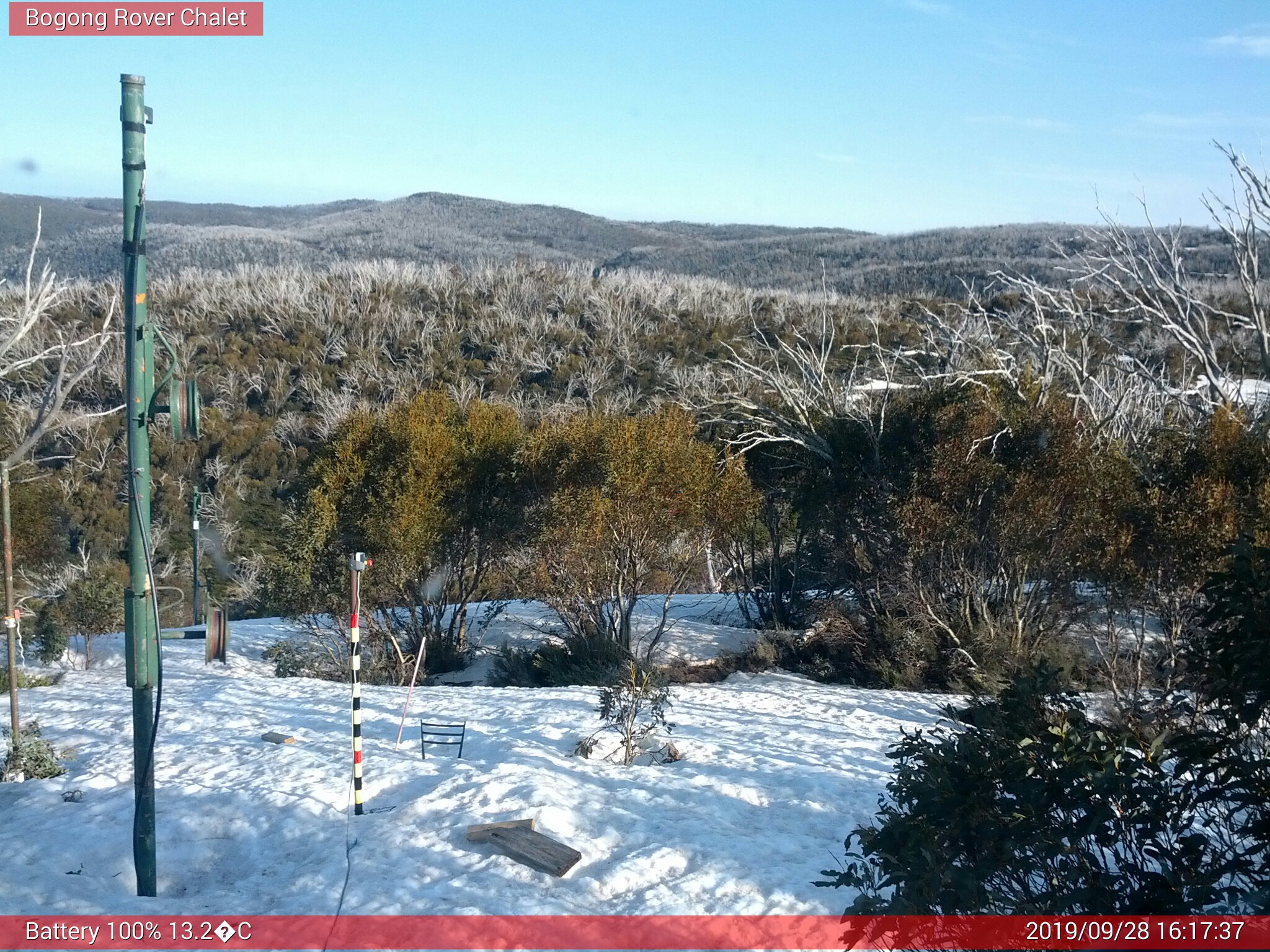 Bogong Web Cam 4:17pm Saturday 28th of September 2019