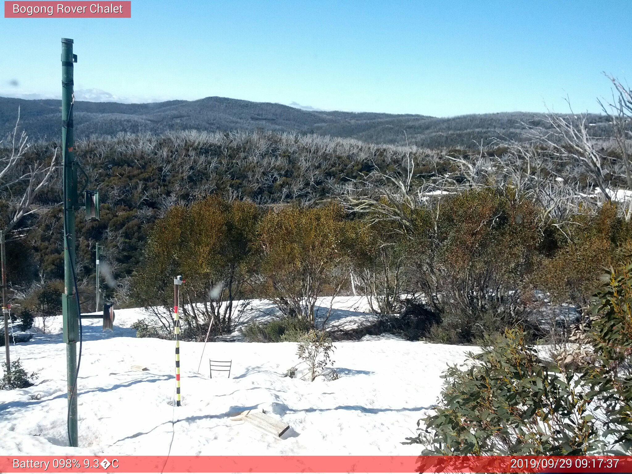 Bogong Web Cam 9:17am Sunday 29th of September 2019