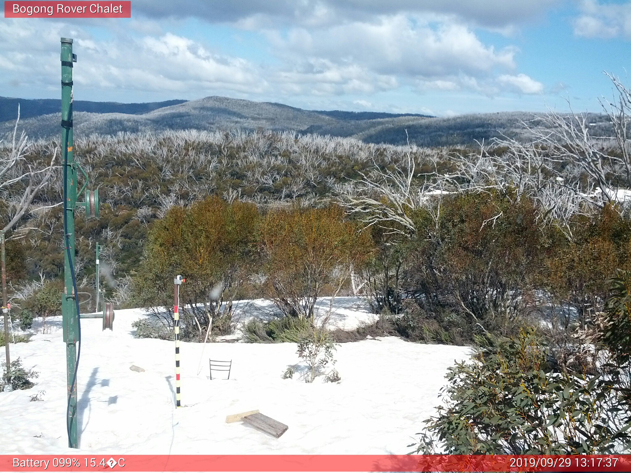 Bogong Web Cam 1:17pm Sunday 29th of September 2019