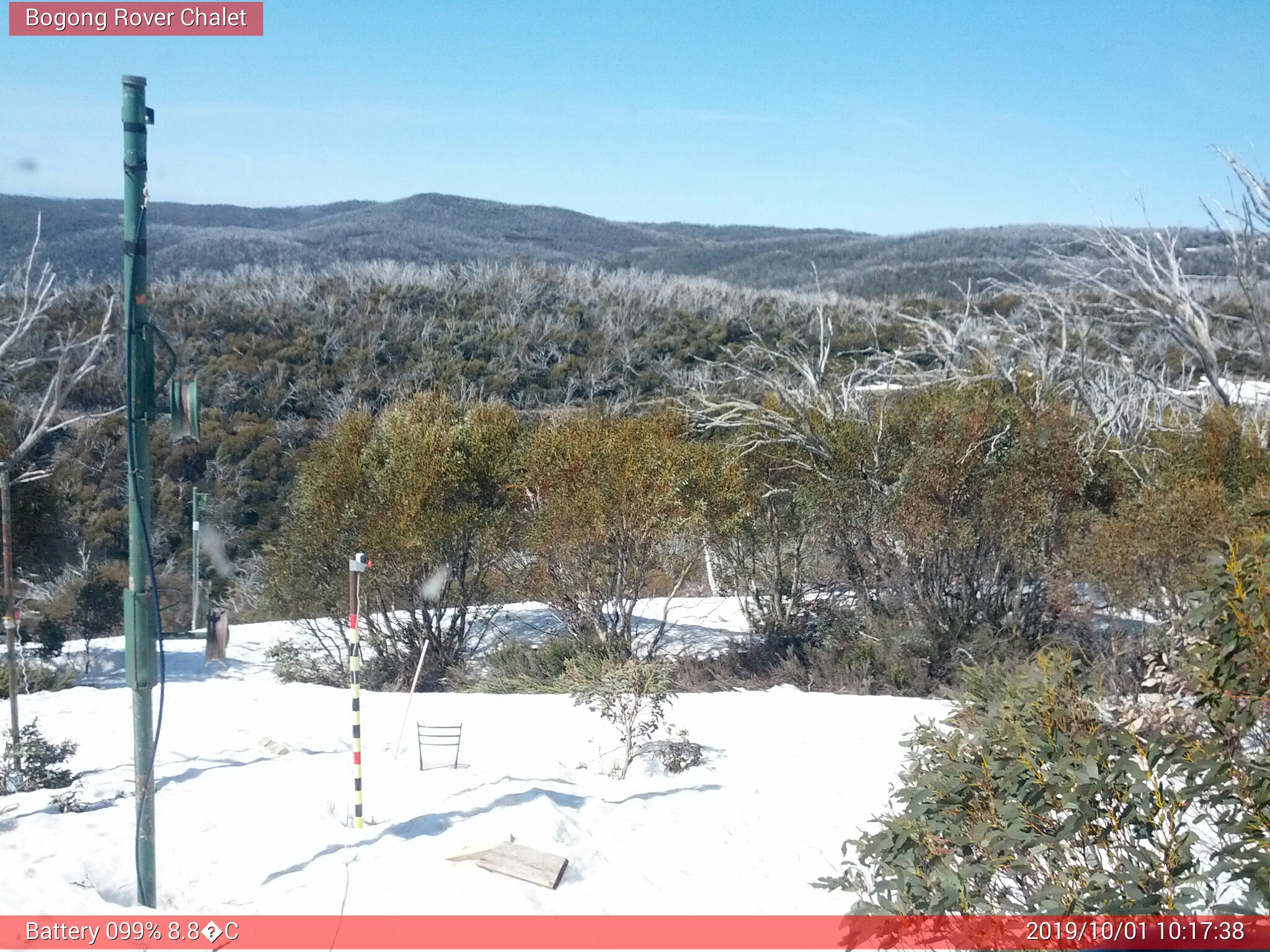 Bogong Web Cam 10:17am Tuesday 1st of October 2019