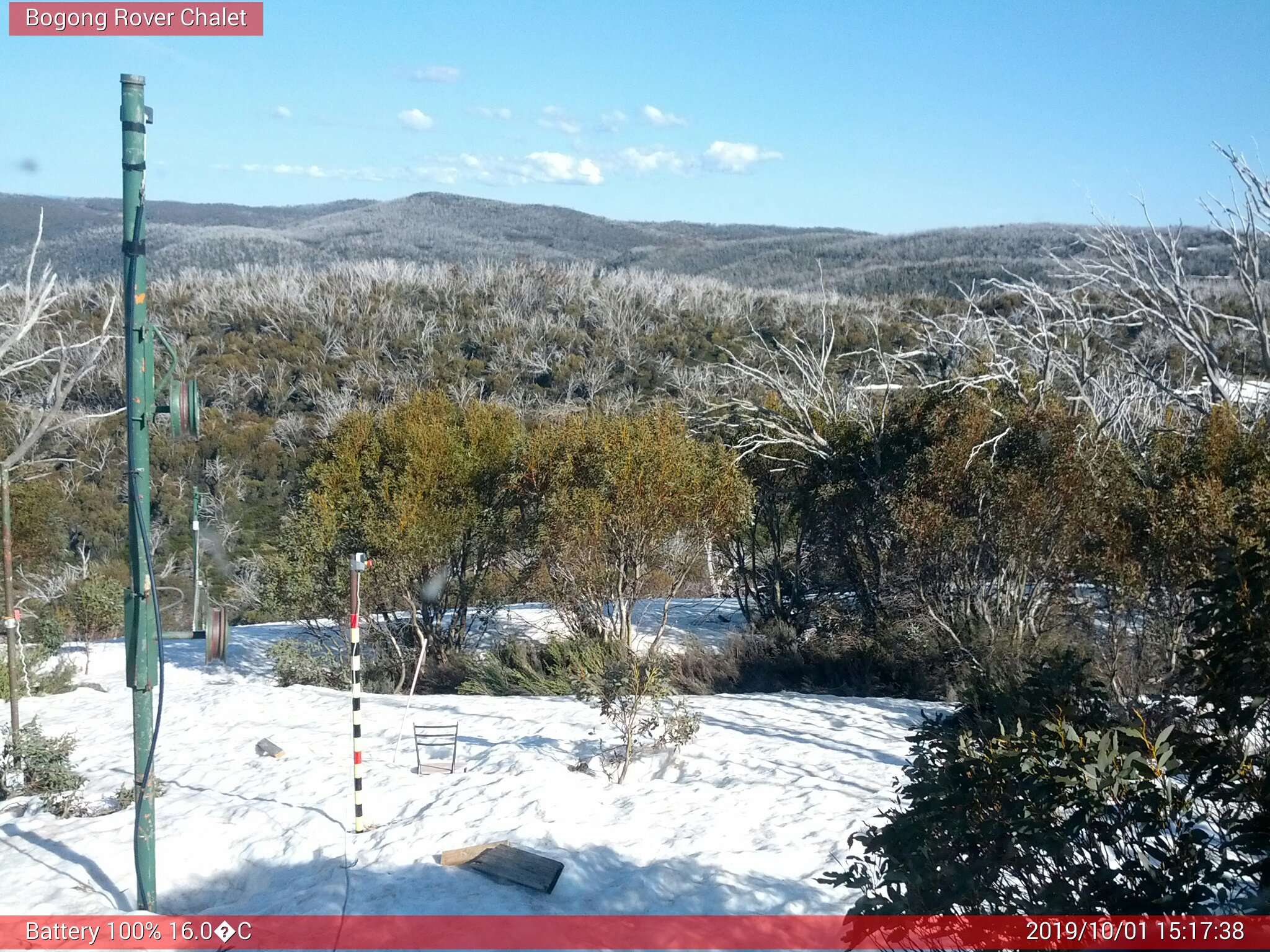 Bogong Web Cam 3:17pm Tuesday 1st of October 2019