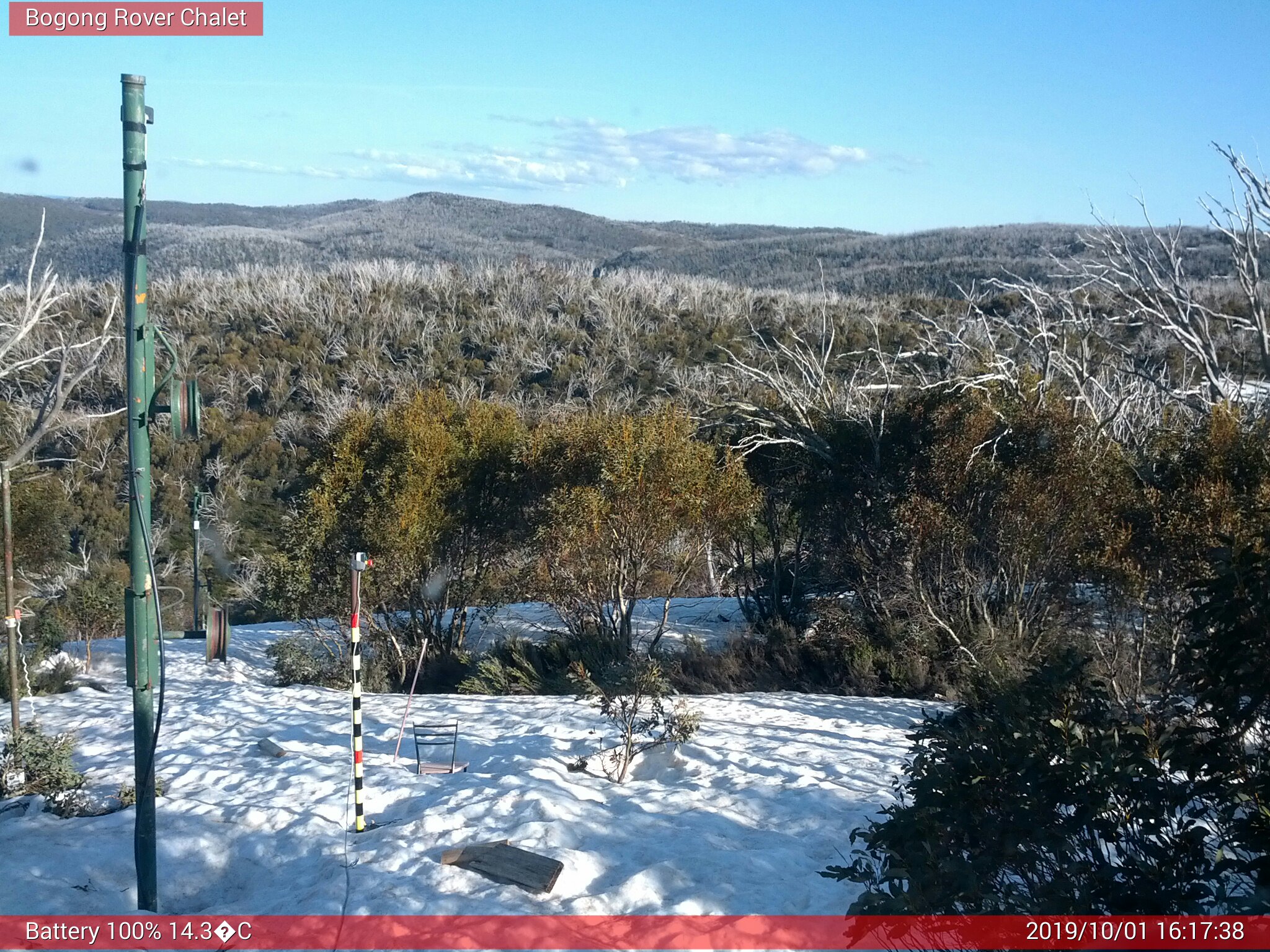 Bogong Web Cam 4:17pm Tuesday 1st of October 2019