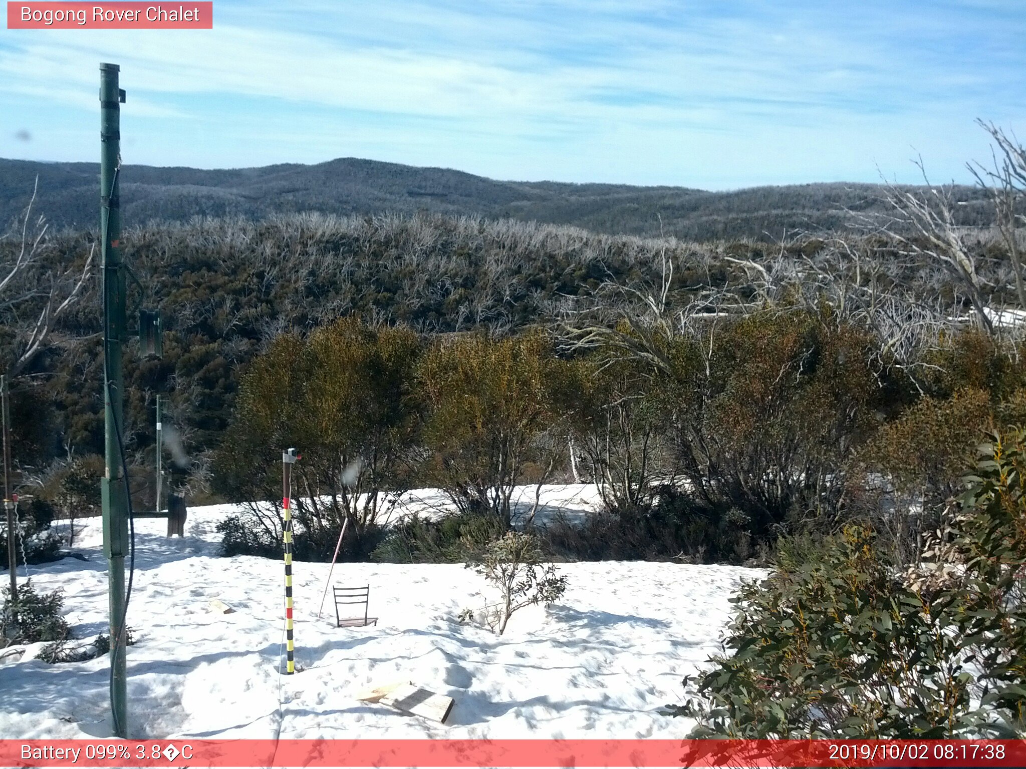 Bogong Web Cam 8:17am Wednesday 2nd of October 2019