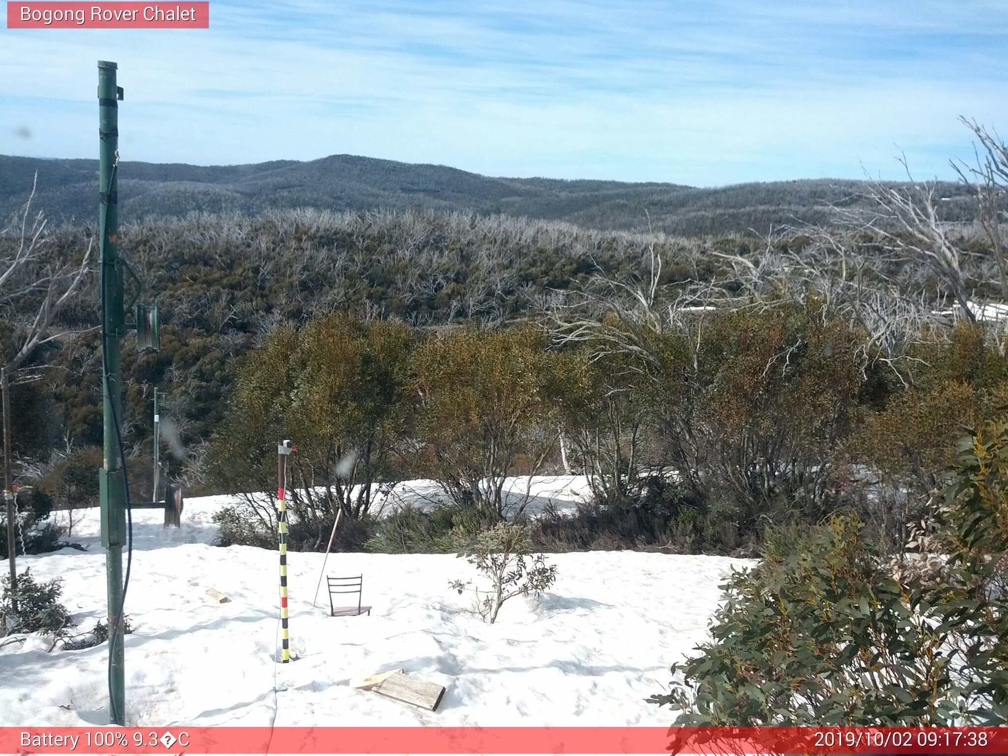 Bogong Web Cam 9:17am Wednesday 2nd of October 2019