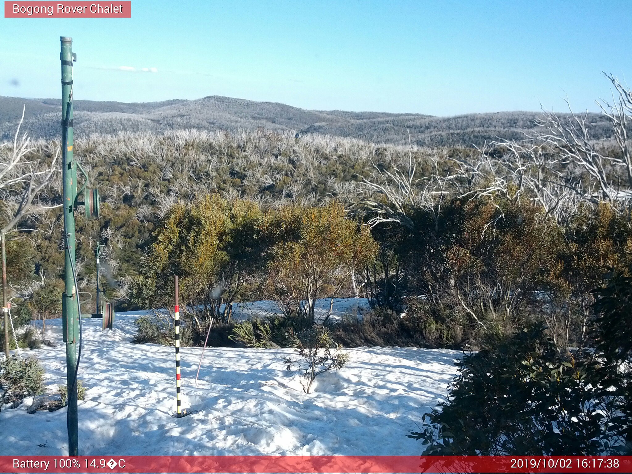 Bogong Web Cam 4:17pm Wednesday 2nd of October 2019