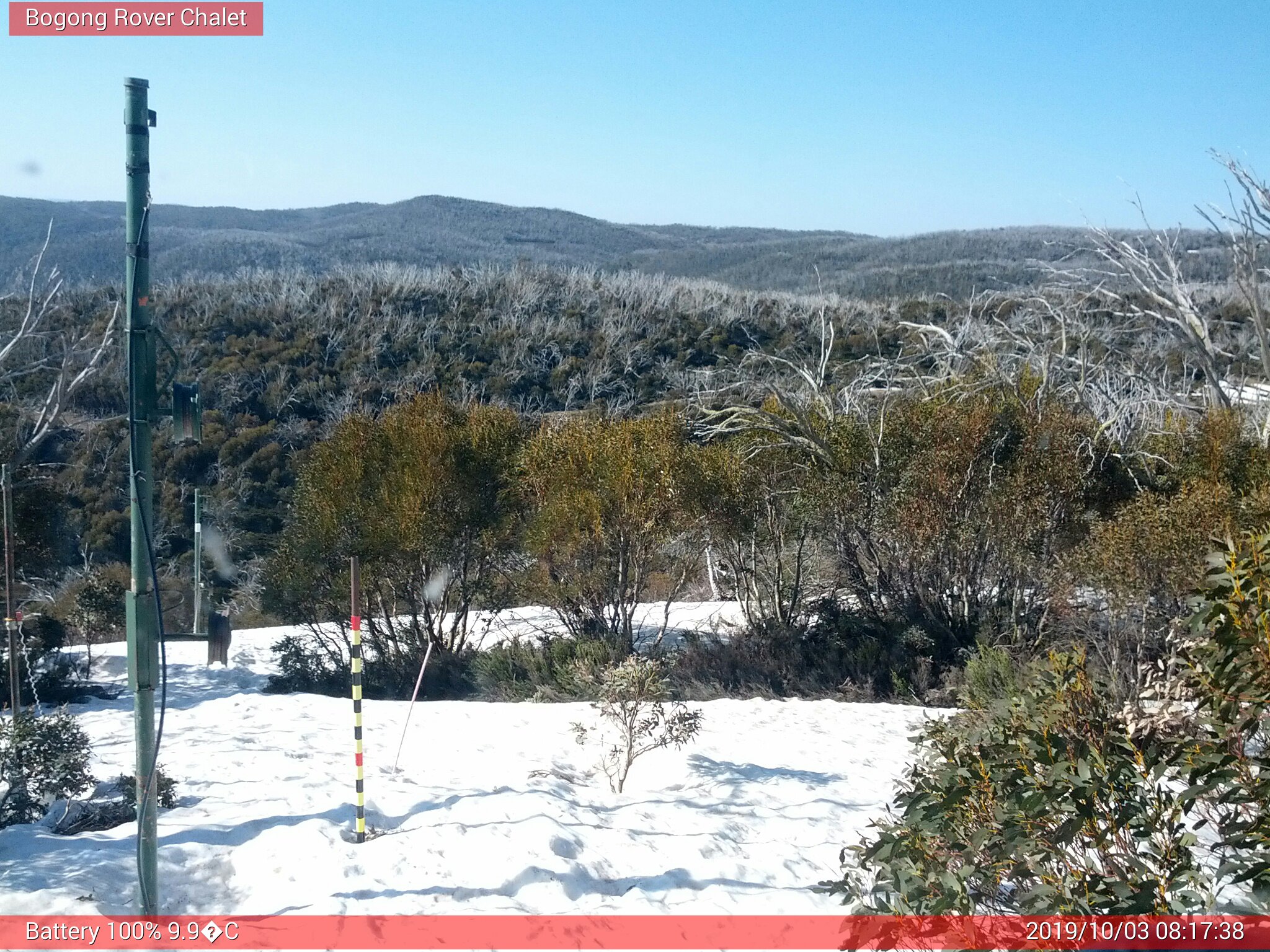 Bogong Web Cam 8:17am Thursday 3rd of October 2019