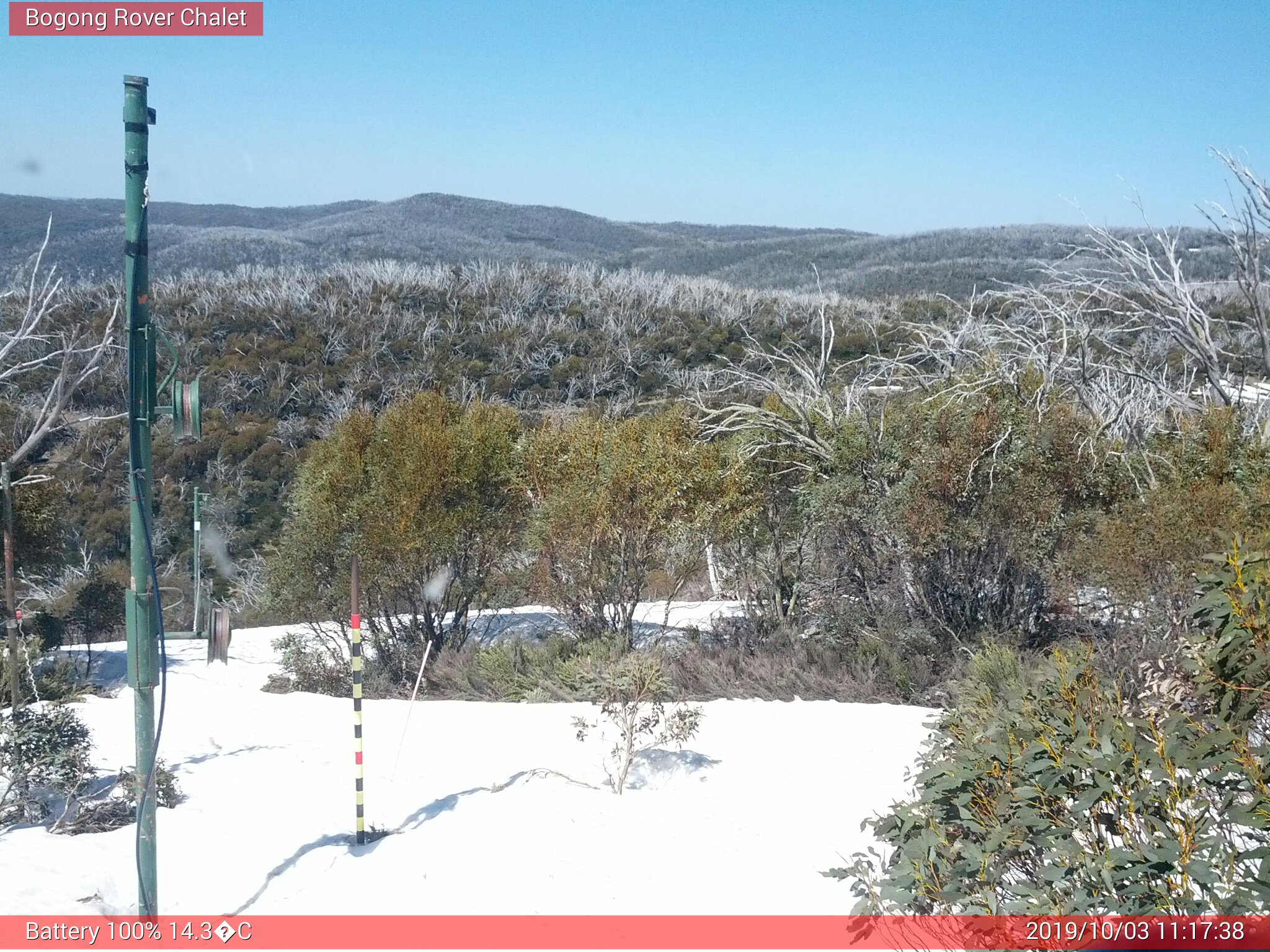 Bogong Web Cam 11:17am Thursday 3rd of October 2019