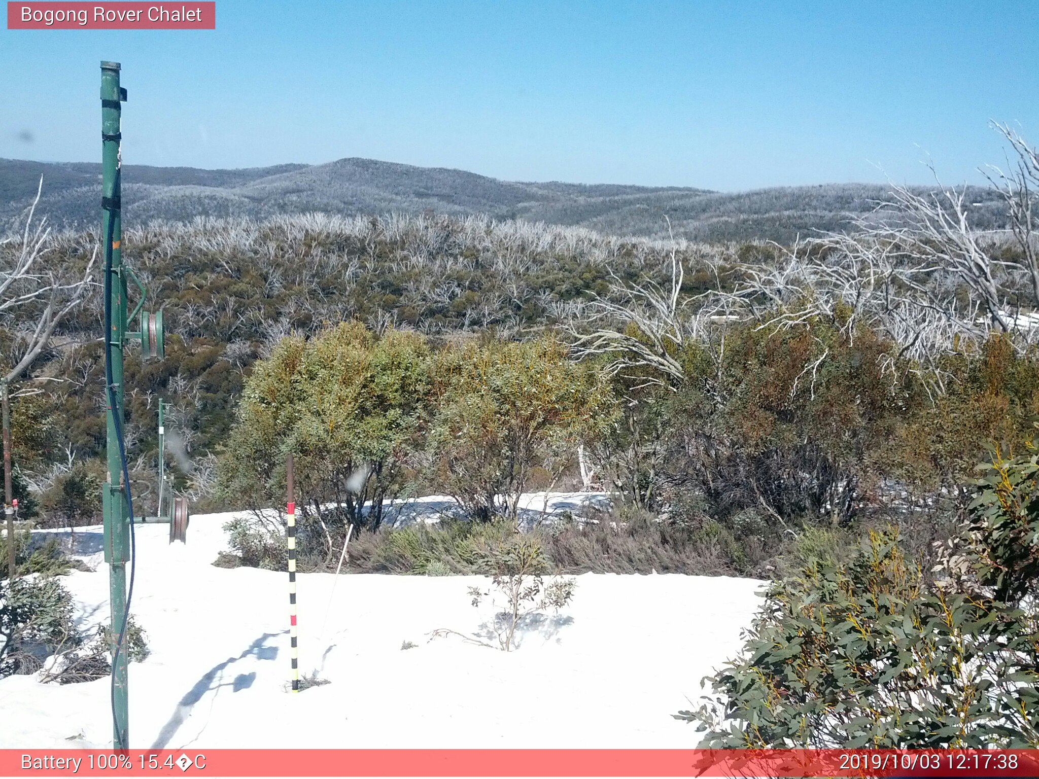 Bogong Web Cam 12:17pm Thursday 3rd of October 2019