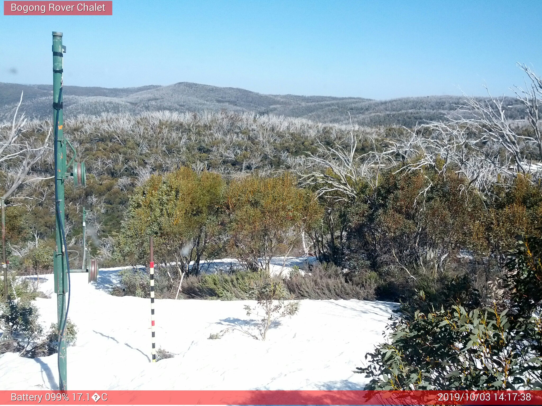 Bogong Web Cam 2:17pm Thursday 3rd of October 2019