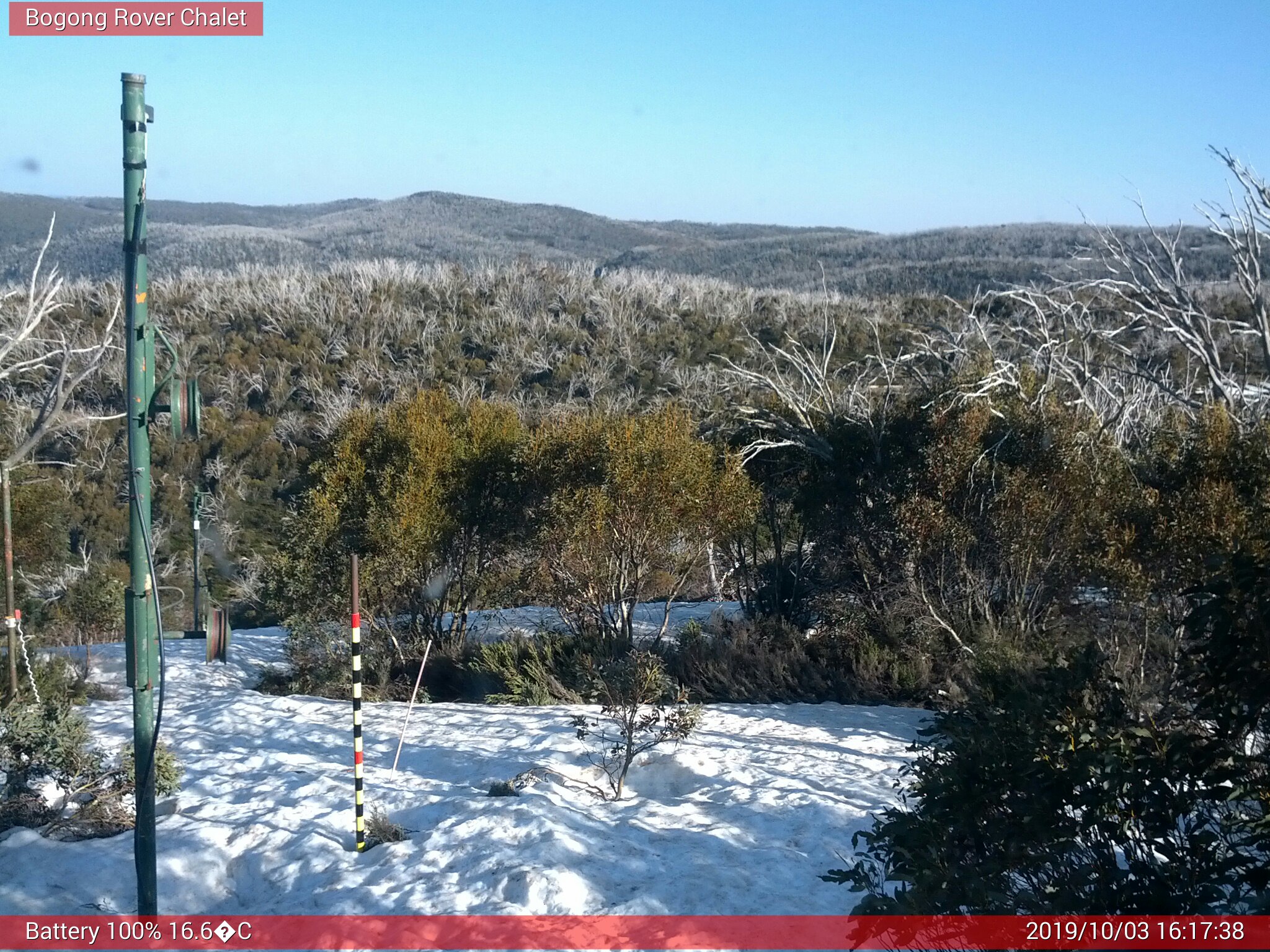 Bogong Web Cam 4:17pm Thursday 3rd of October 2019