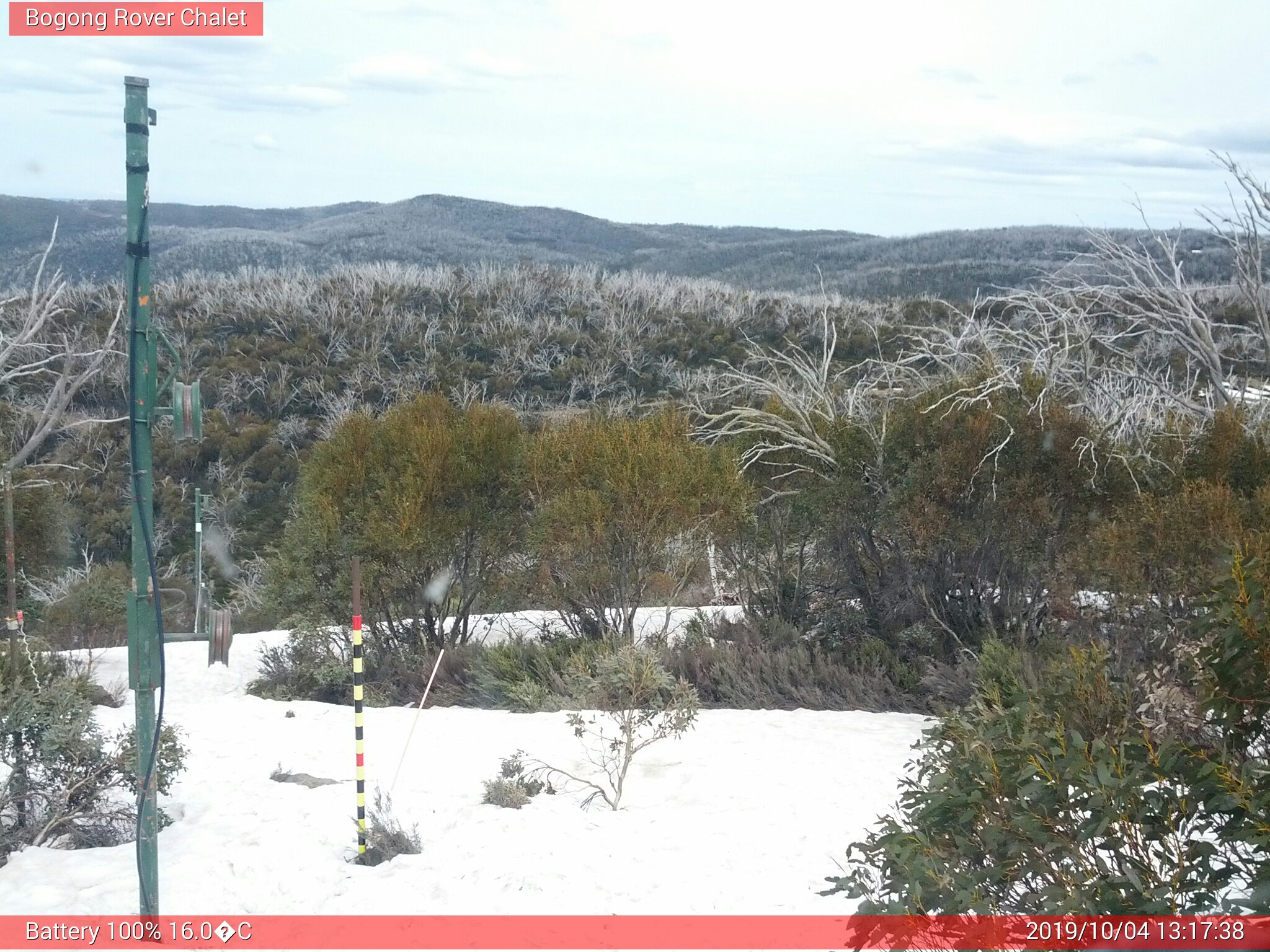 Bogong Web Cam 1:17pm Friday 4th of October 2019