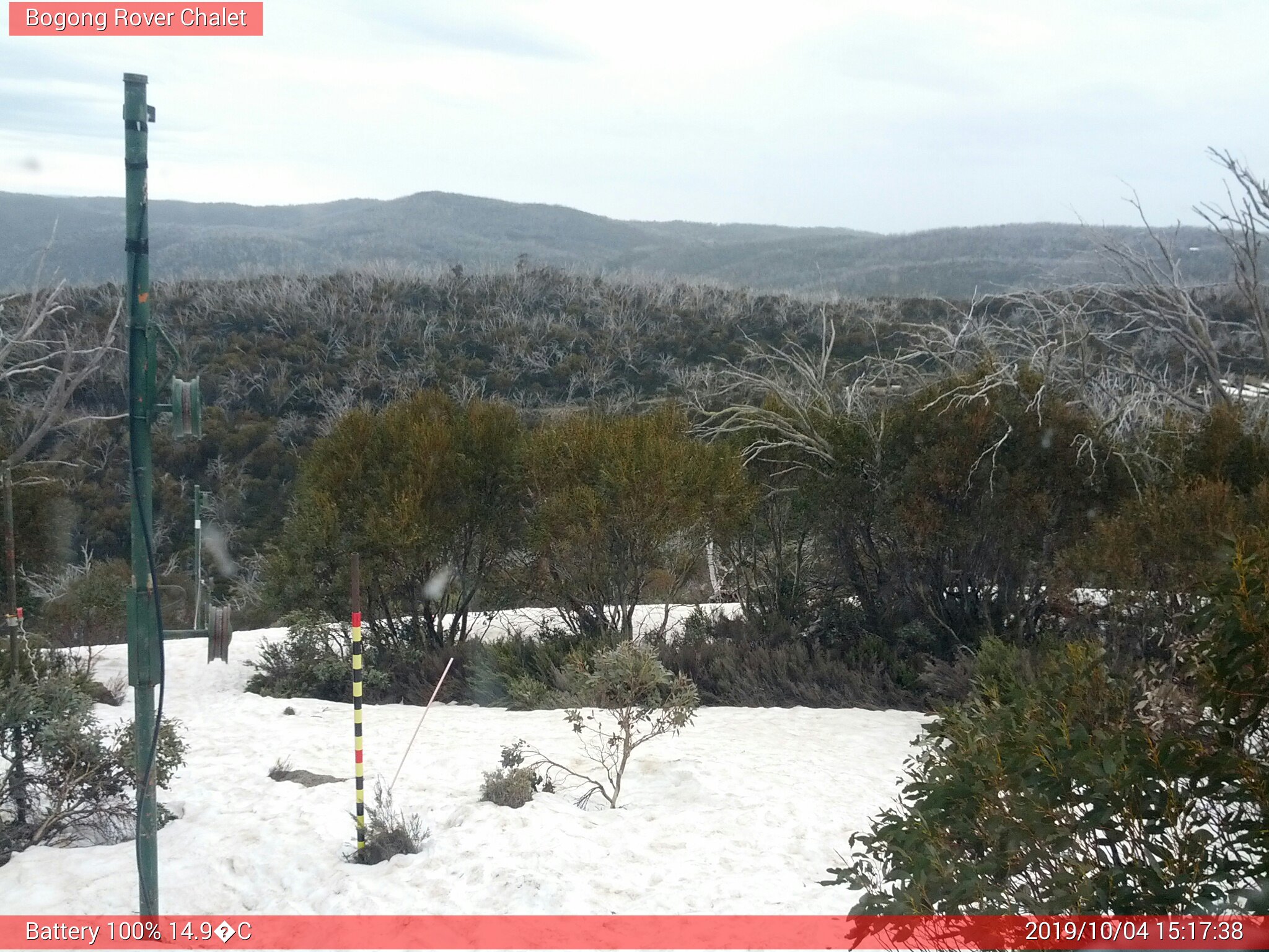 Bogong Web Cam 3:17pm Friday 4th of October 2019