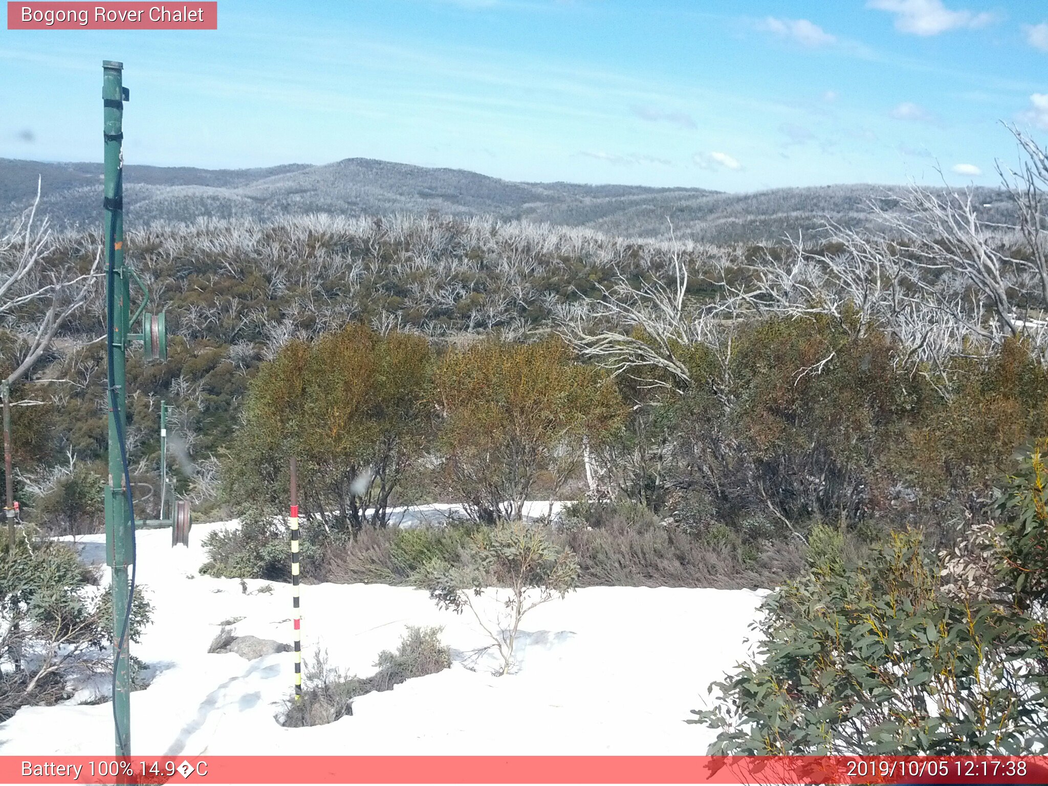 Bogong Web Cam 12:17pm Saturday 5th of October 2019