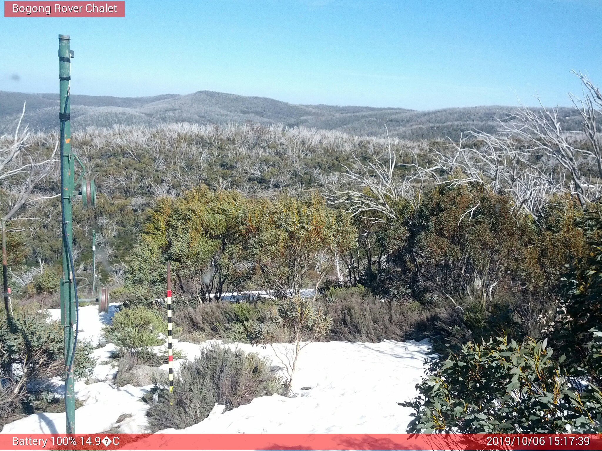 Bogong Web Cam 3:17pm Sunday 6th of October 2019