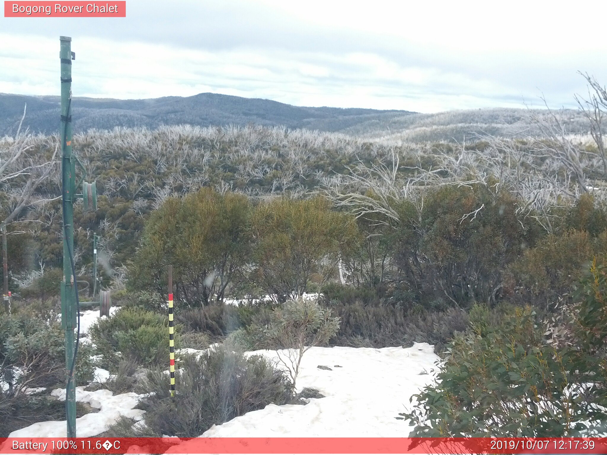 Bogong Web Cam 12:17pm Monday 7th of October 2019