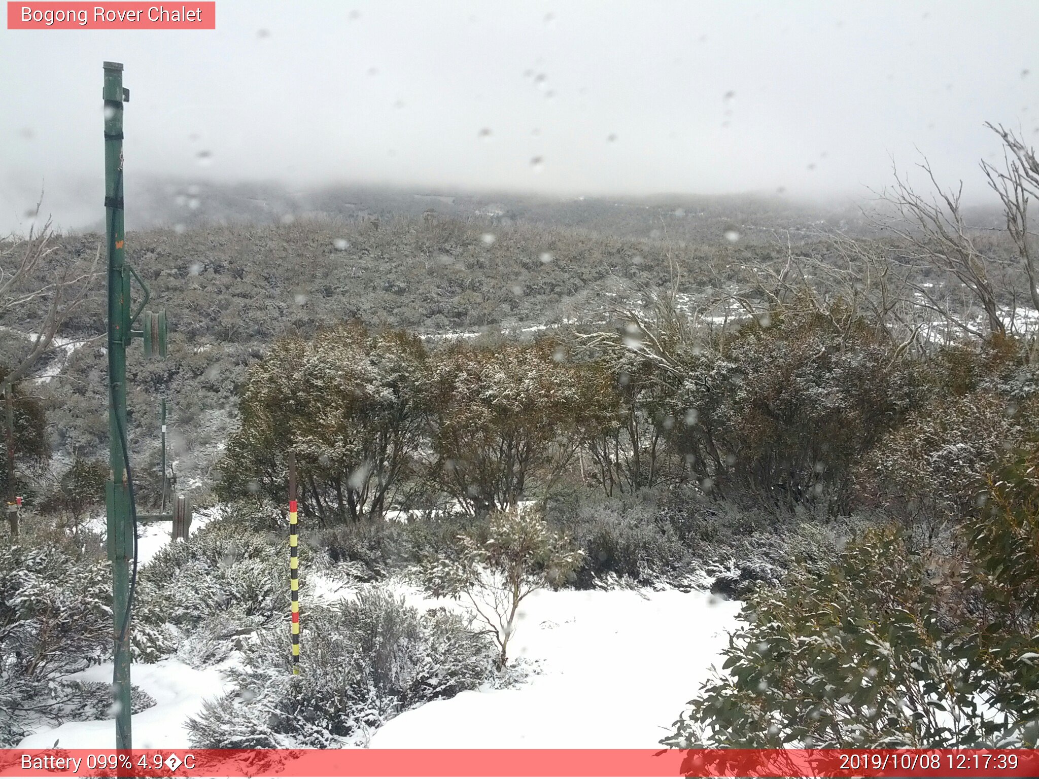 Bogong Web Cam 12:17pm Tuesday 8th of October 2019