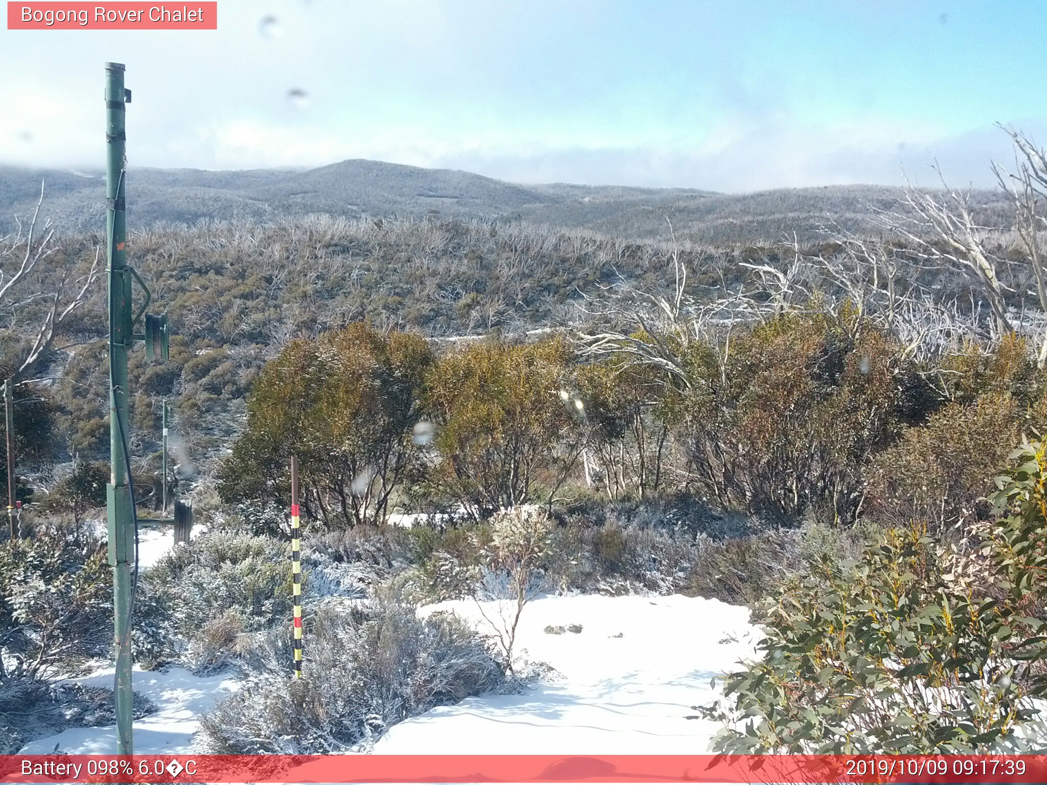 Bogong Web Cam 9:17am Wednesday 9th of October 2019