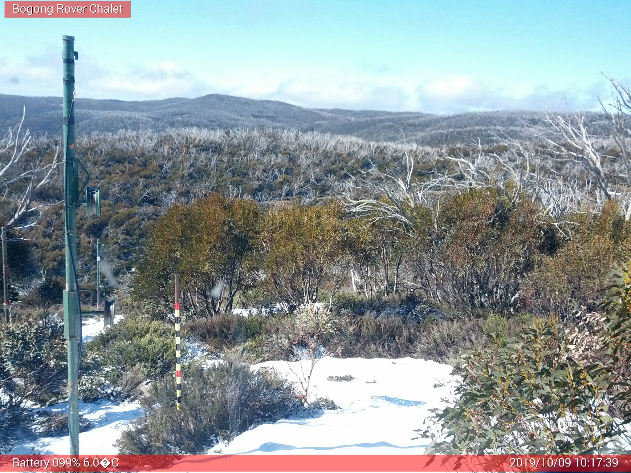 Bogong Web Cam 10:17am Wednesday 9th of October 2019