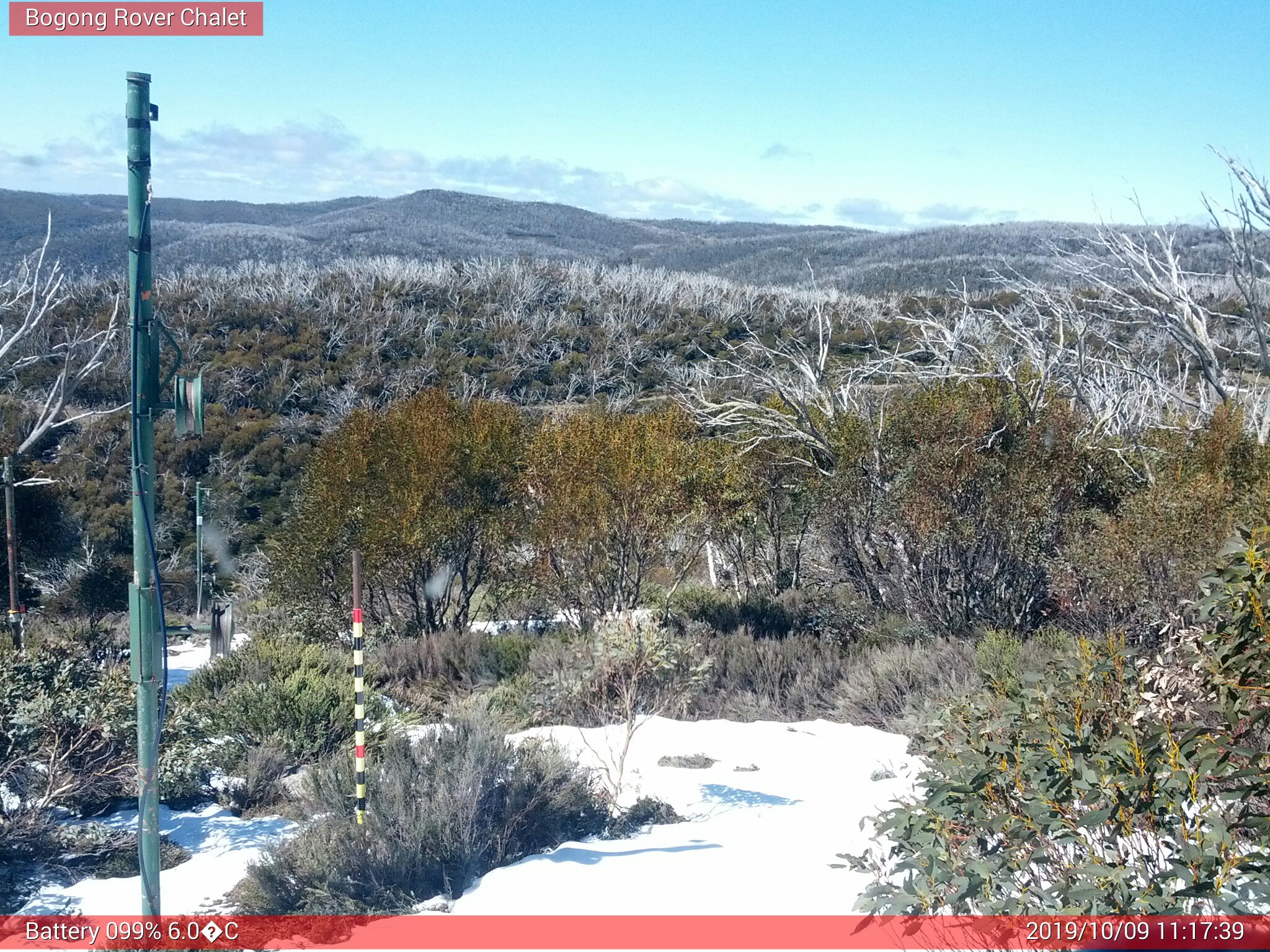 Bogong Web Cam 11:17am Wednesday 9th of October 2019