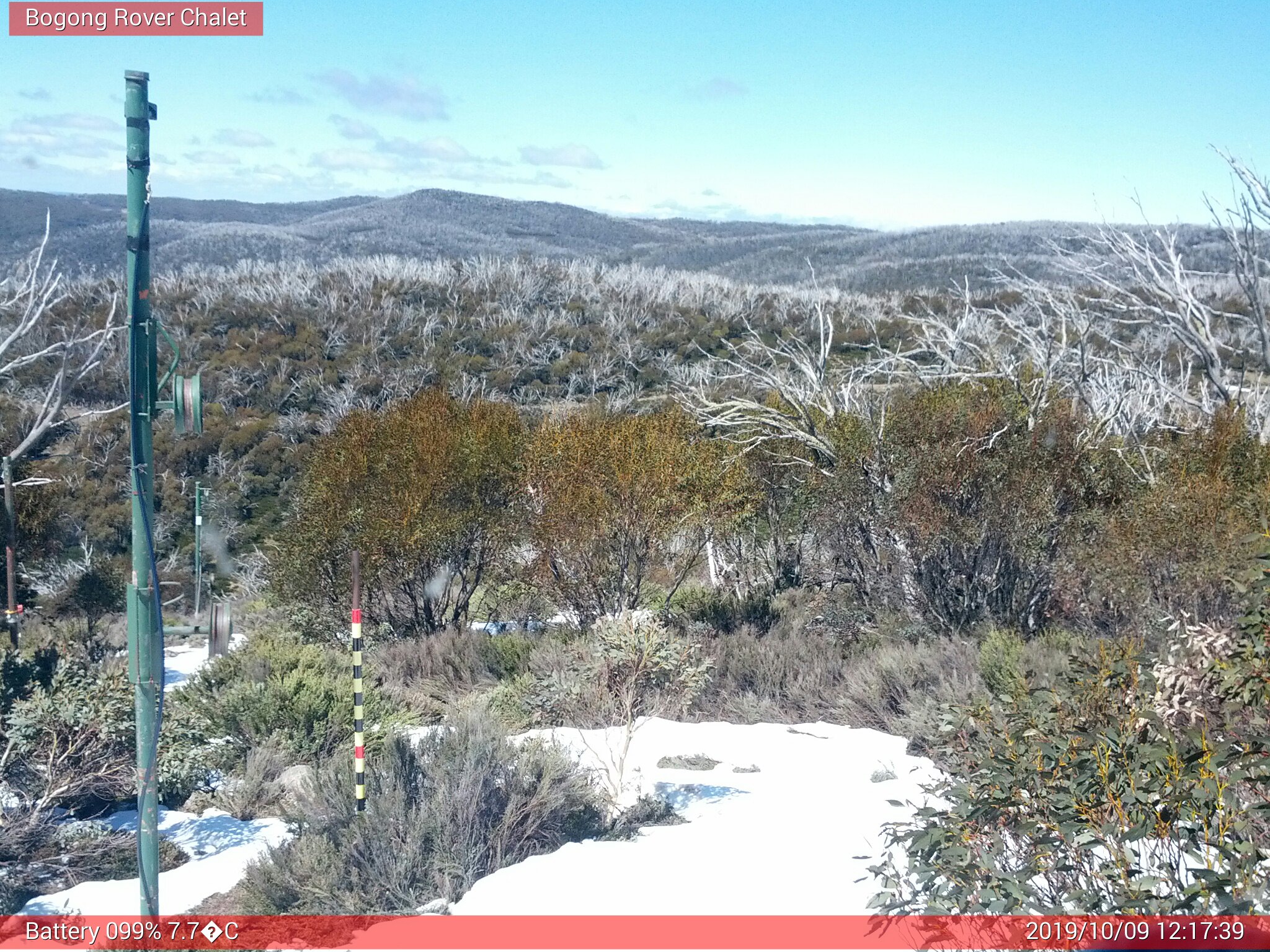 Bogong Web Cam 12:17pm Wednesday 9th of October 2019