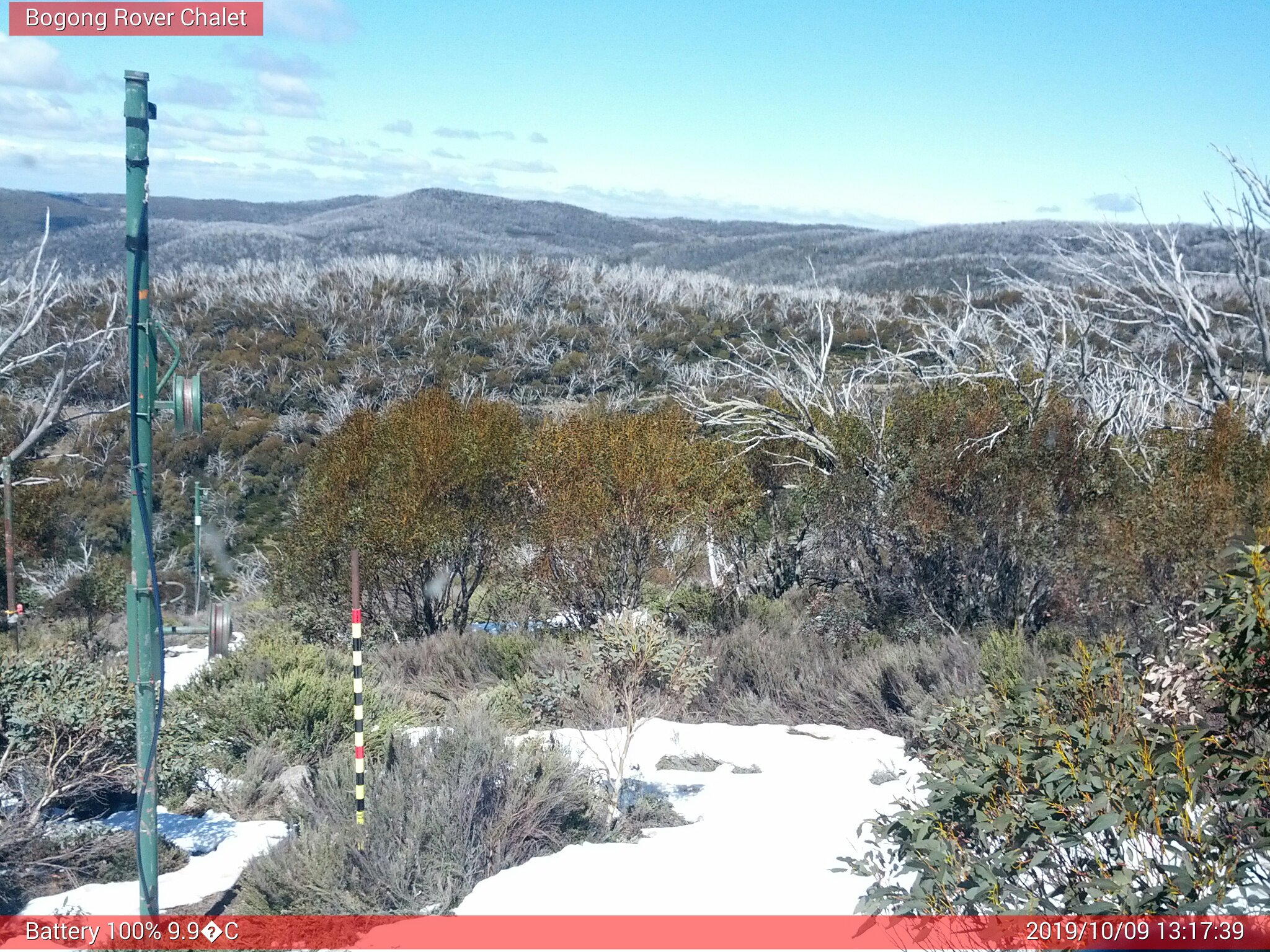 Bogong Web Cam 1:17pm Wednesday 9th of October 2019