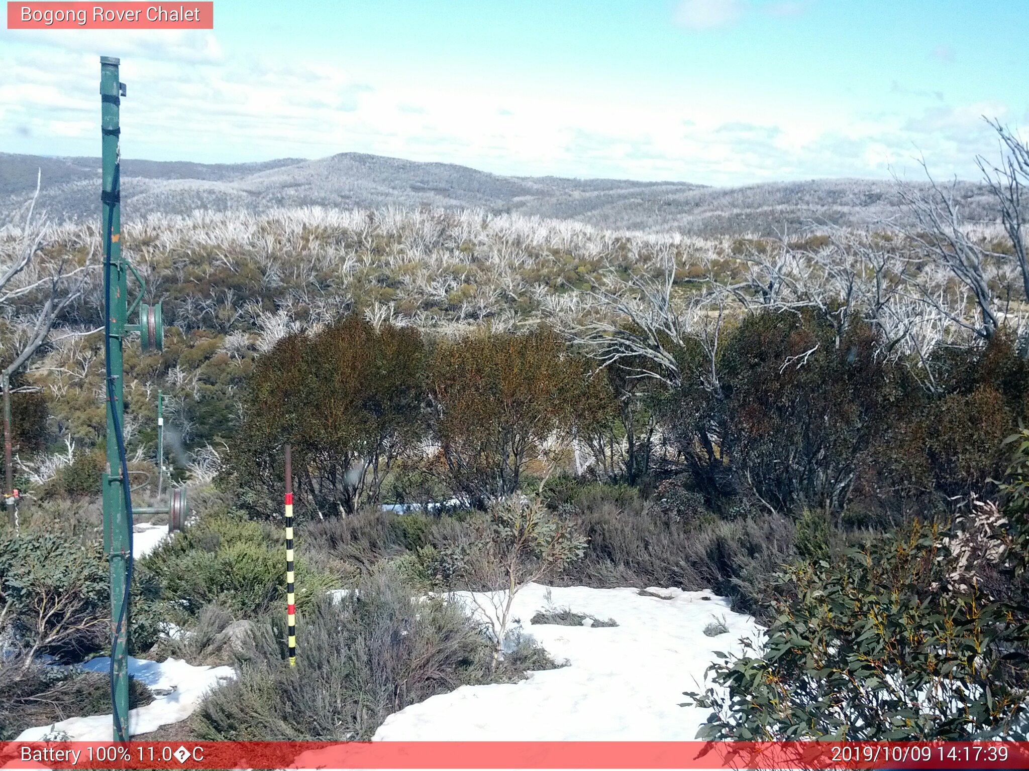 Bogong Web Cam 2:17pm Wednesday 9th of October 2019