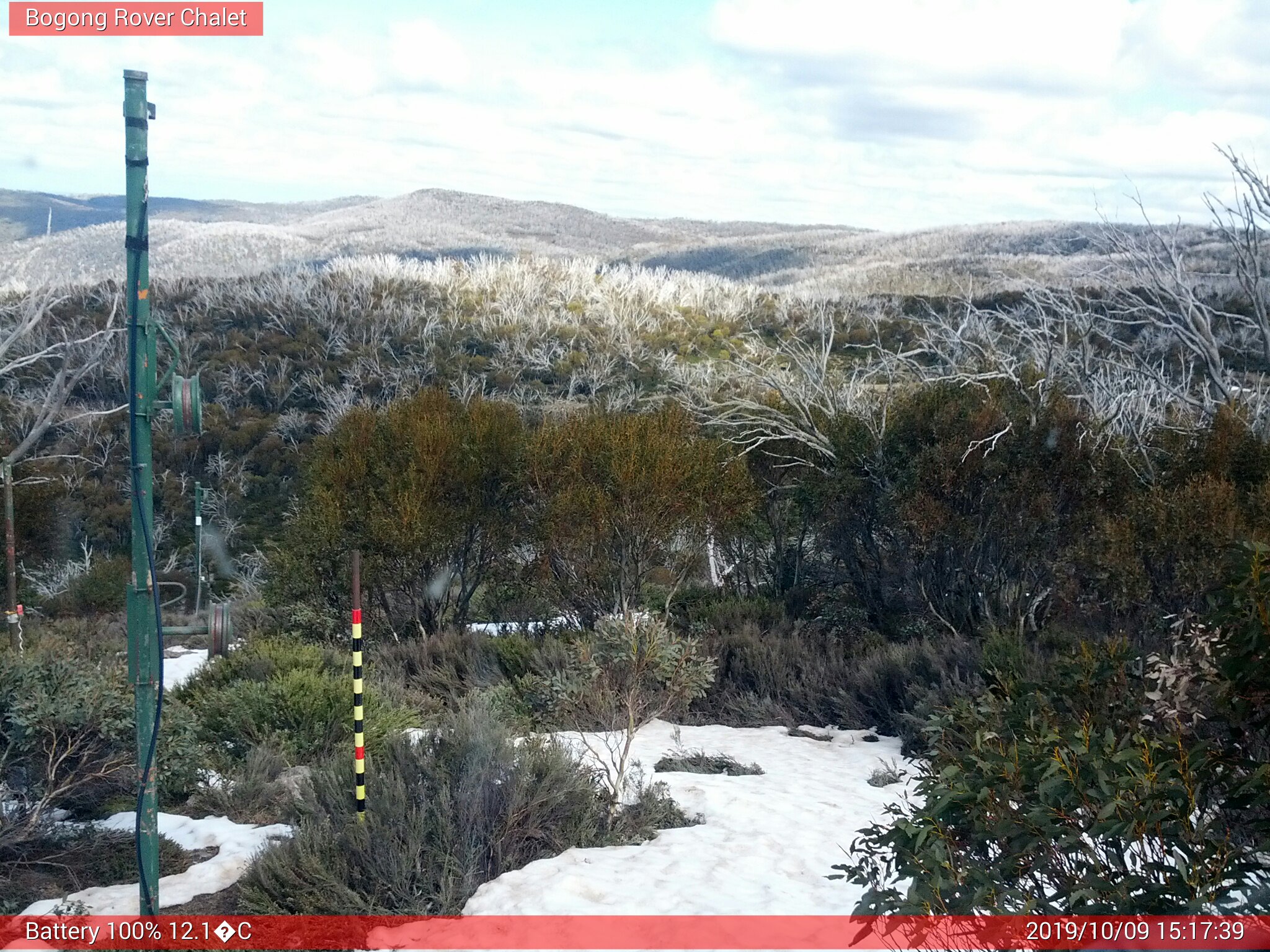 Bogong Web Cam 3:17pm Wednesday 9th of October 2019