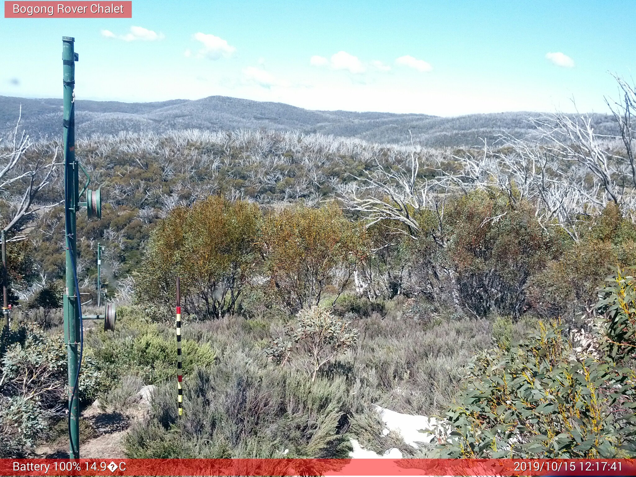 Bogong Web Cam 12:17pm Tuesday 15th of October 2019