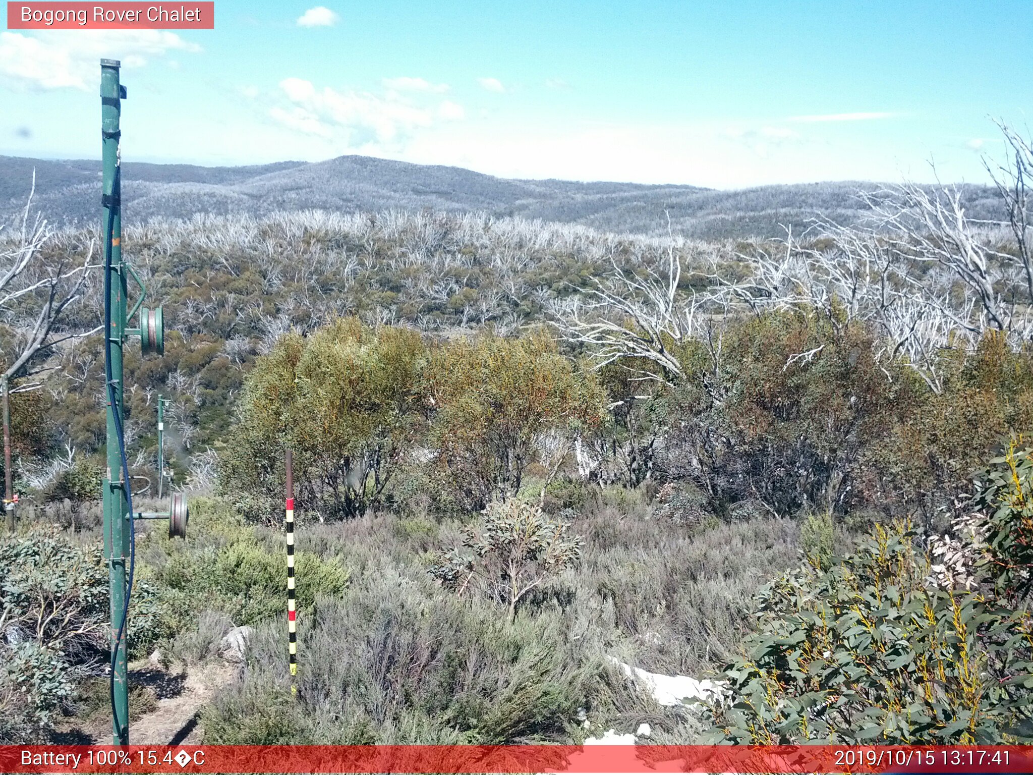 Bogong Web Cam 1:17pm Tuesday 15th of October 2019