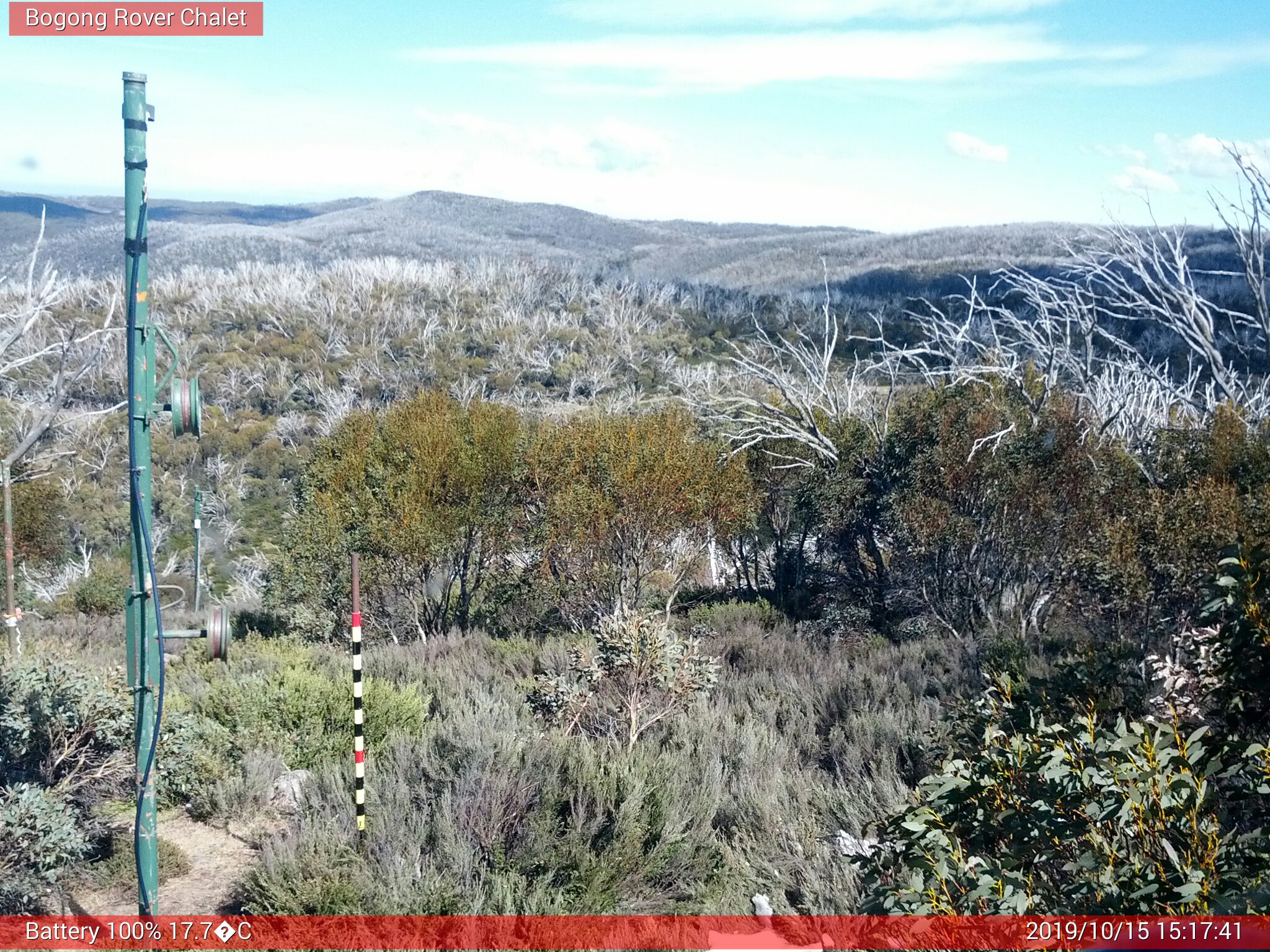 Bogong Web Cam 3:17pm Tuesday 15th of October 2019