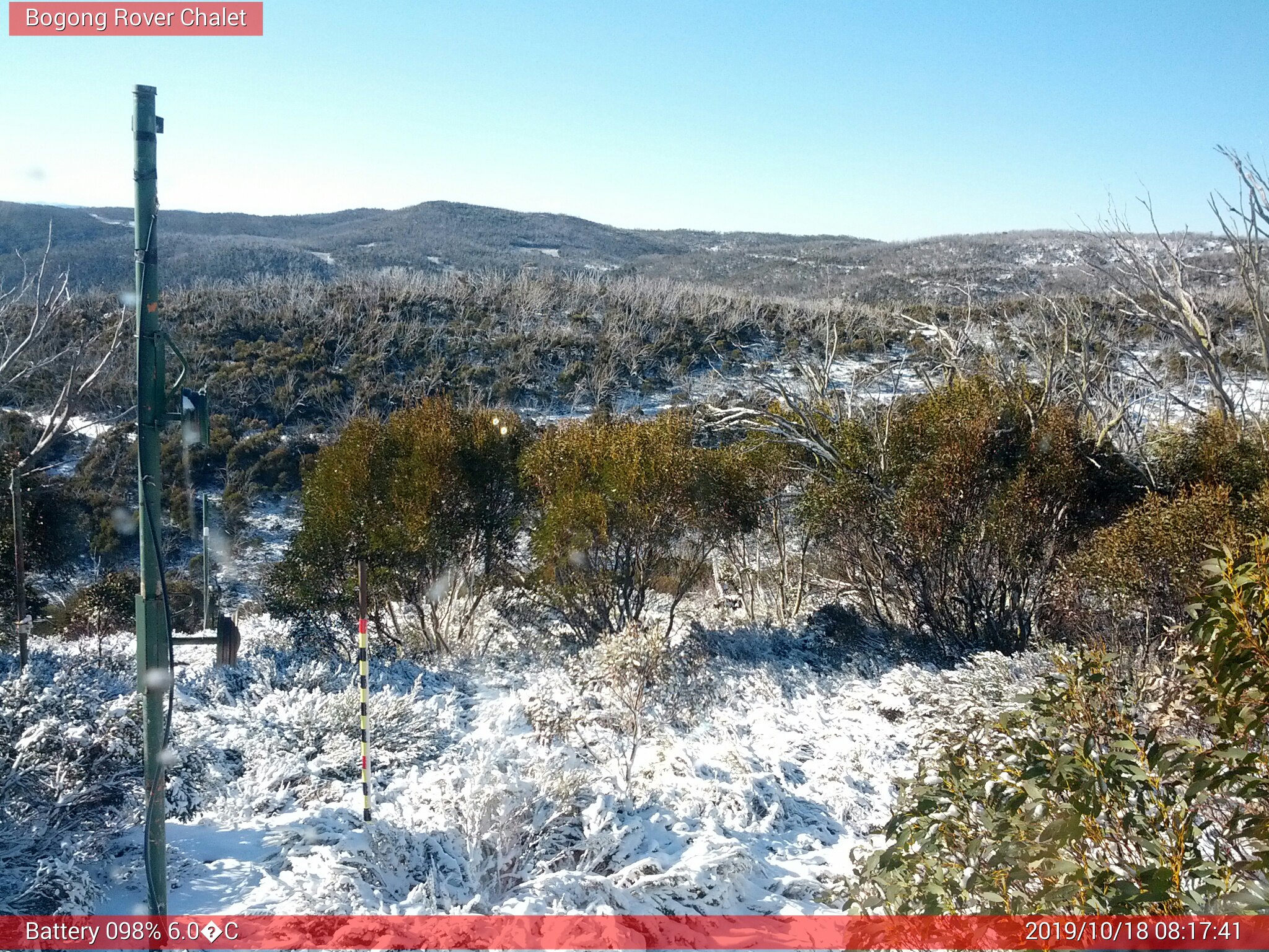 Bogong Web Cam 8:17am Friday 18th of October 2019