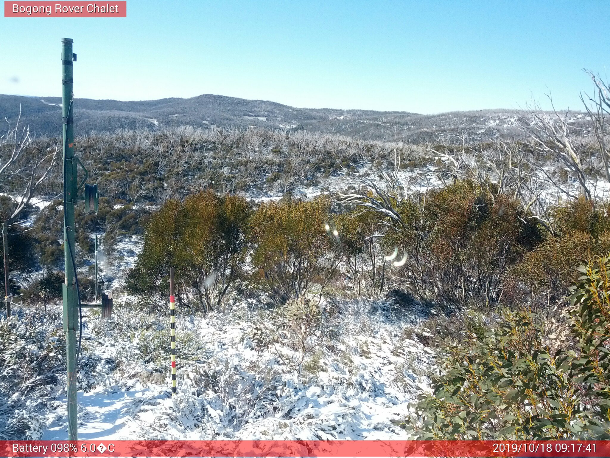 Bogong Web Cam 9:17am Friday 18th of October 2019