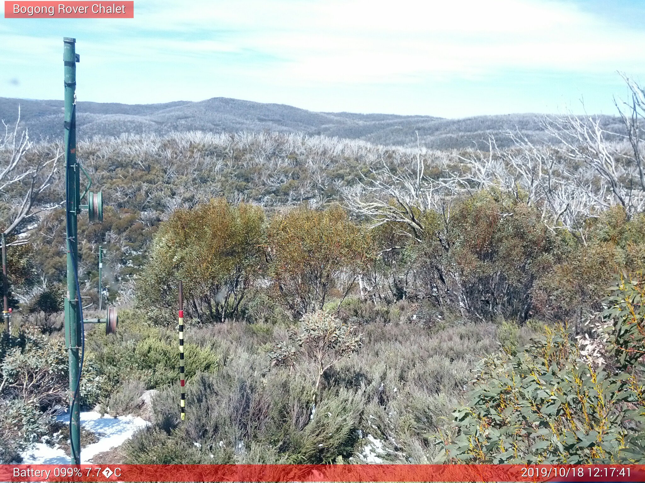 Bogong Web Cam 12:17pm Friday 18th of October 2019