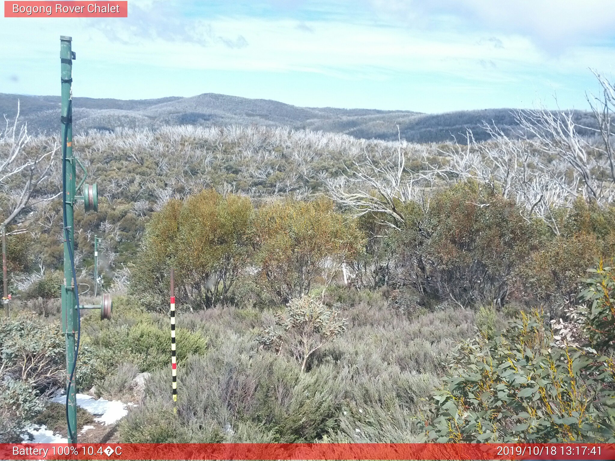 Bogong Web Cam 1:17pm Friday 18th of October 2019