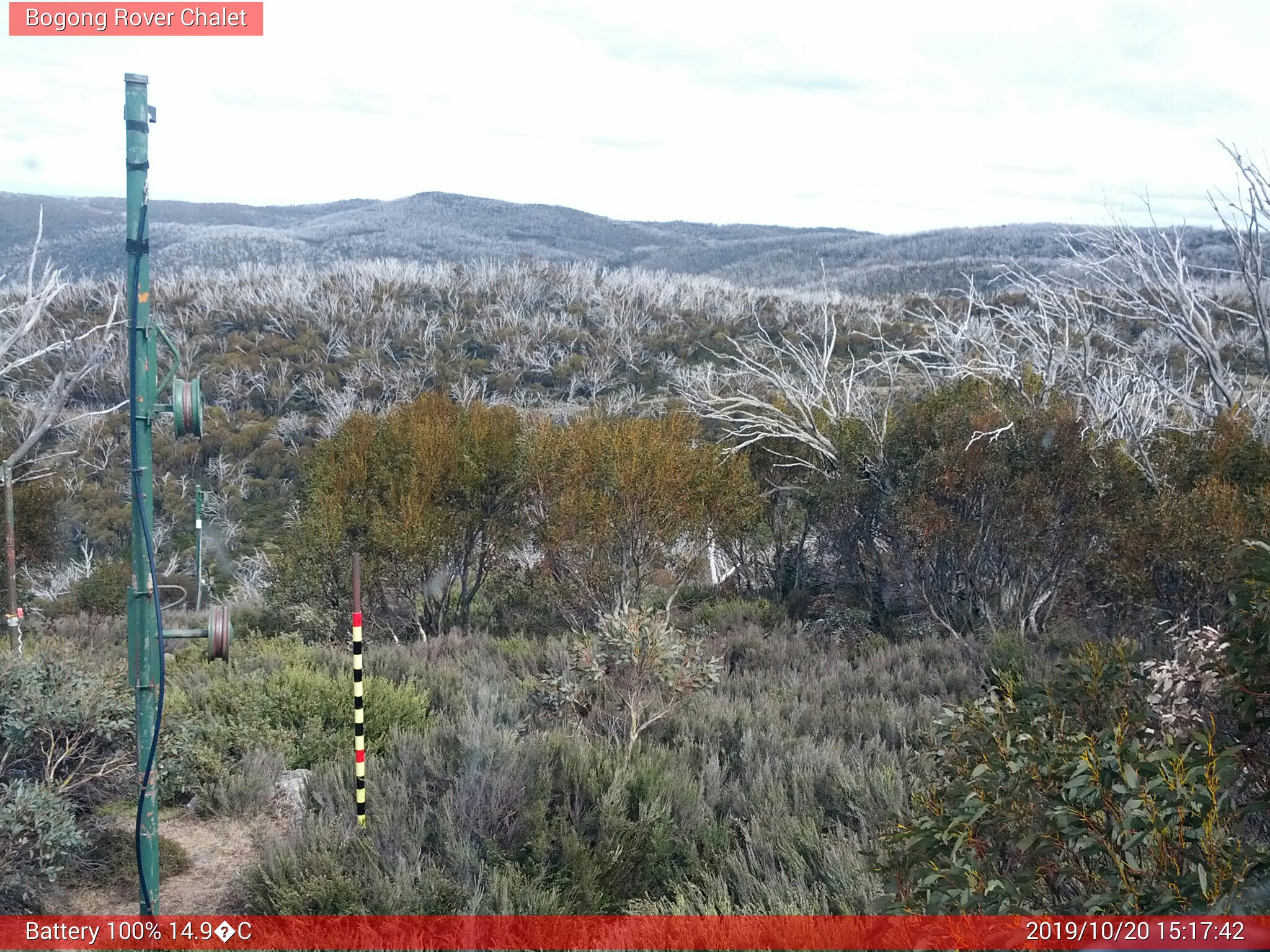 Bogong Web Cam 3:17pm Sunday 20th of October 2019