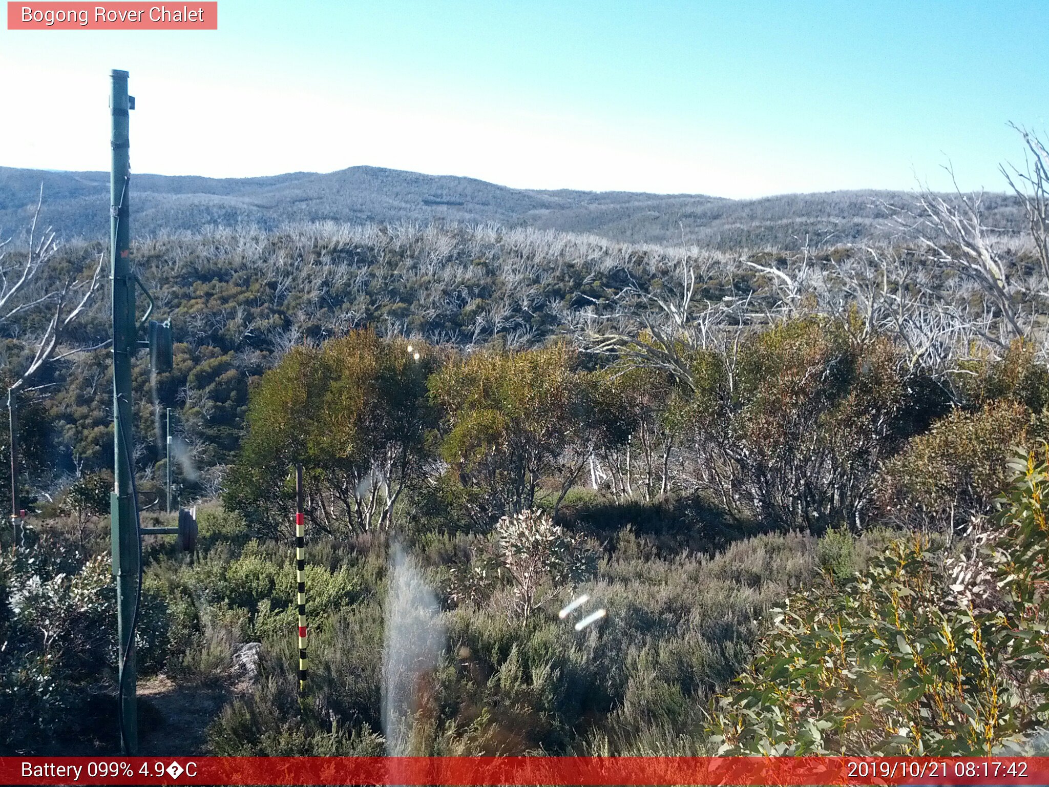 Bogong Web Cam 8:17am Monday 21st of October 2019