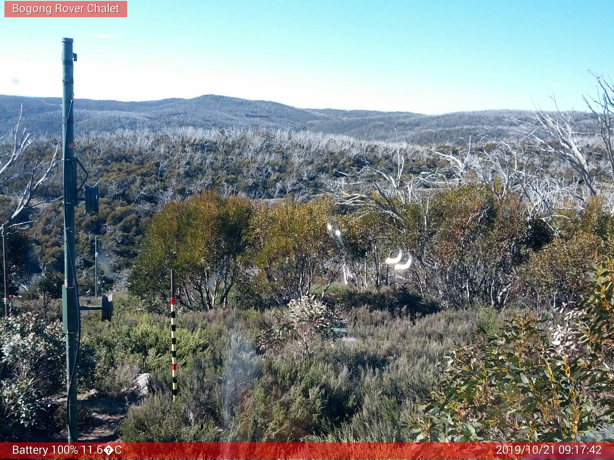 Bogong Web Cam 9:17am Monday 21st of October 2019