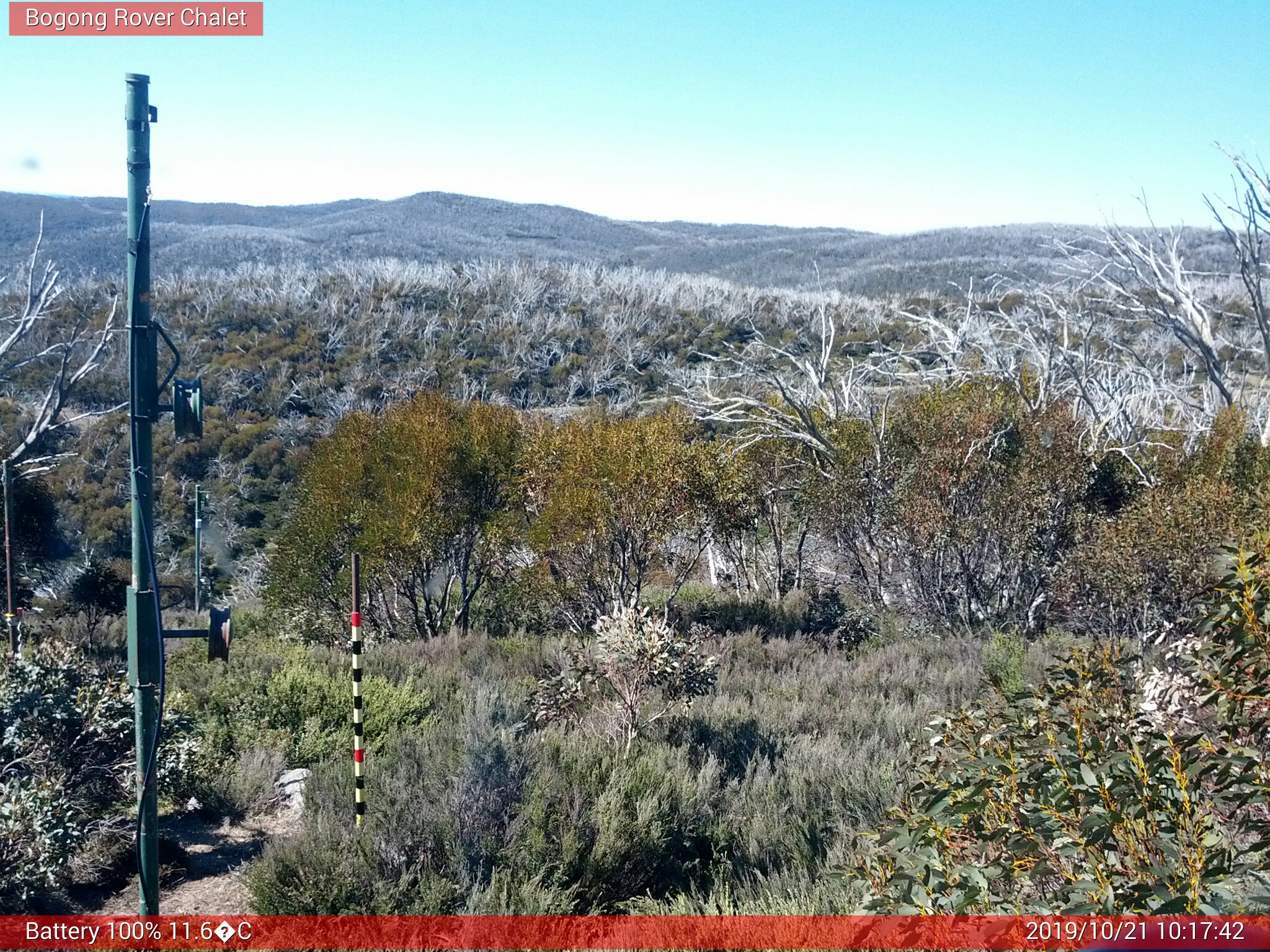 Bogong Web Cam 10:17am Monday 21st of October 2019